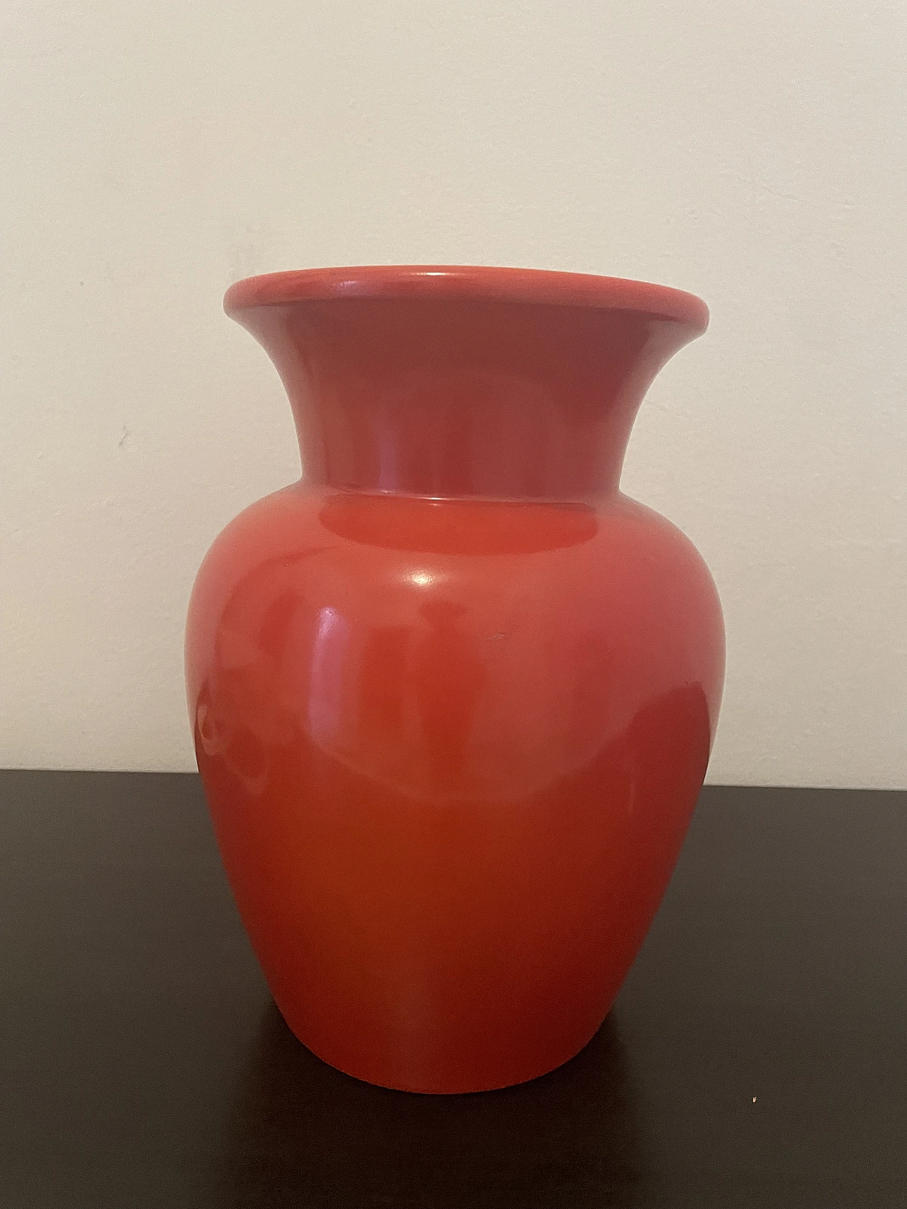 Red ceramic vase by Ponti & Garibaldi for Richard Ginori, 1940s 1