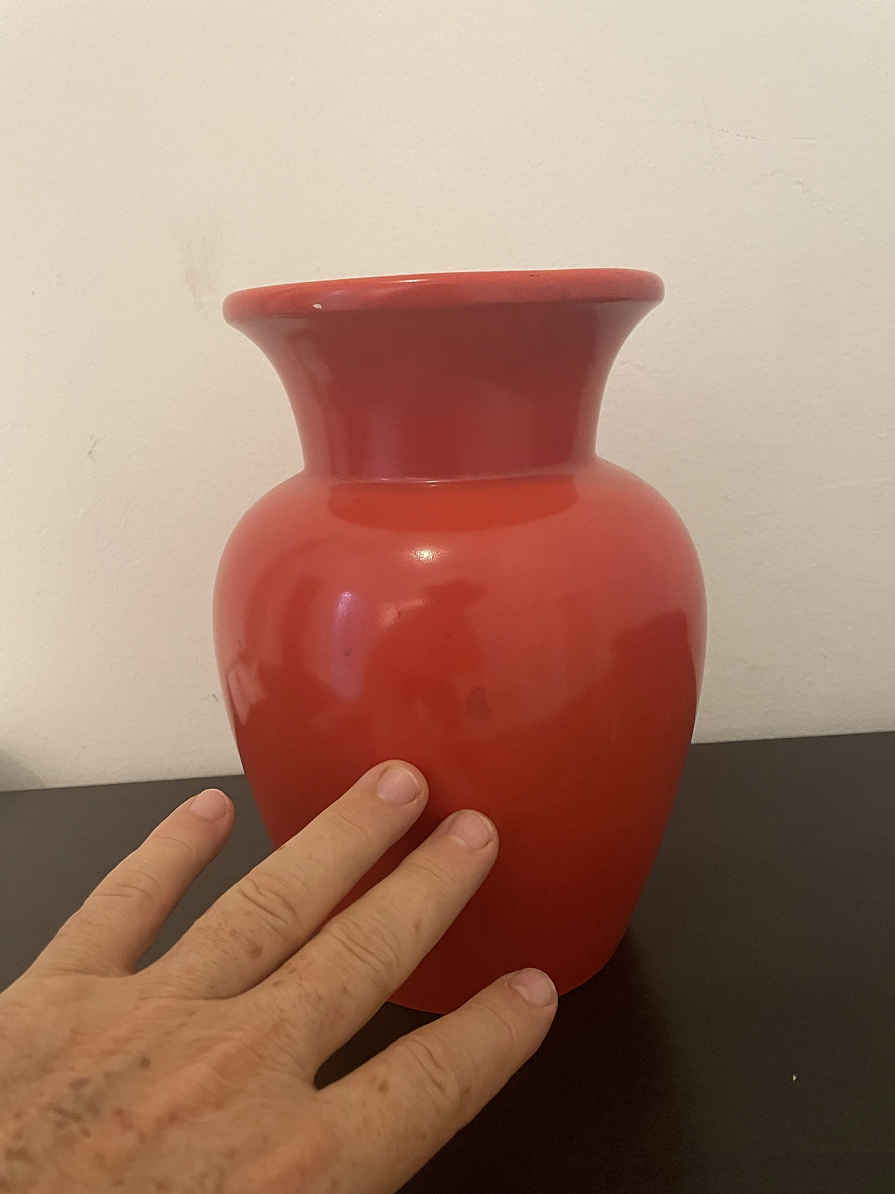 Red ceramic vase by Ponti & Garibaldi for Richard Ginori, 1940s 5