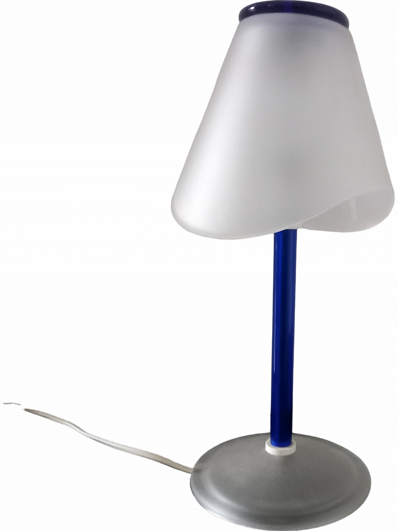 Blue and white Murano glass table lamp by Itre, 1990s 8