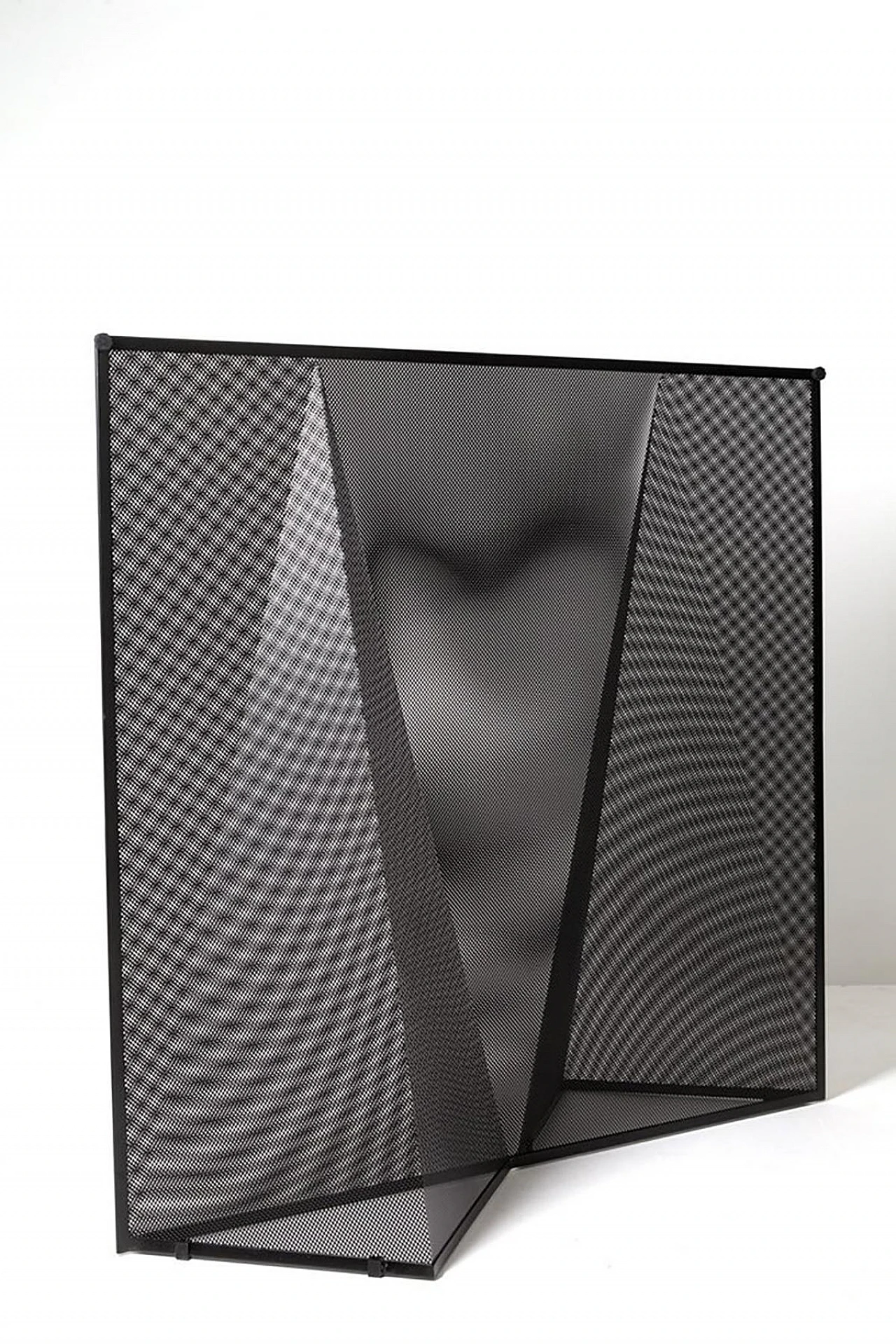 Black metal screen panel Nillarosa by Mario Botta for Alias, 1980s 2