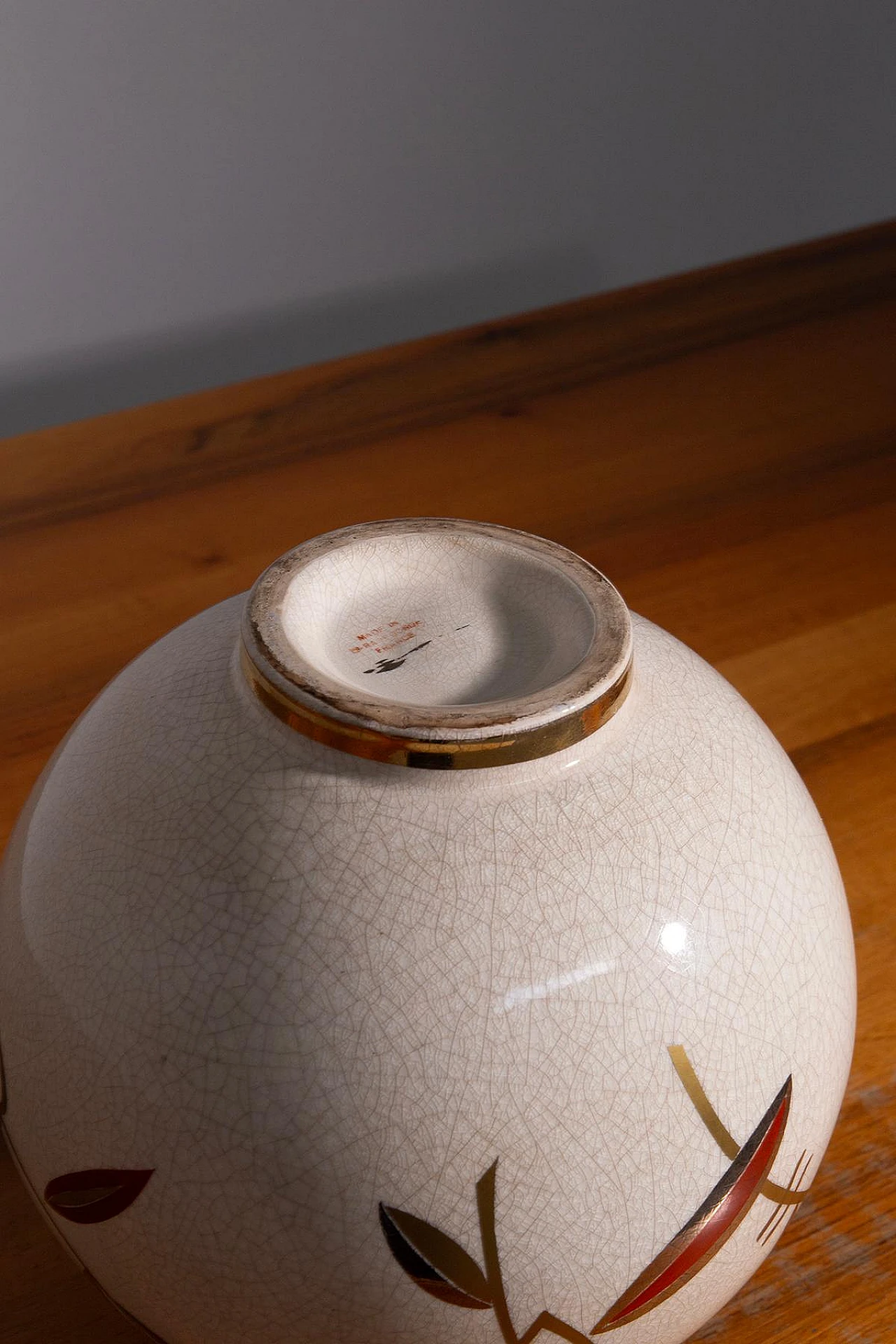 Art Deco vase in ceramic with floral motifs by Sainte Radegonde, 1920s 4