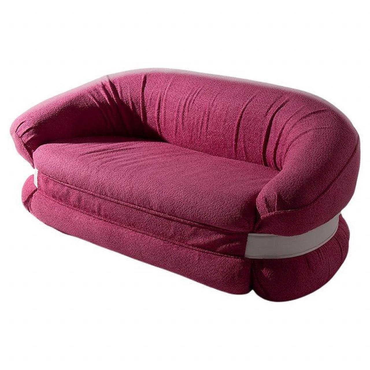 Two-seater sofa in pink bouclé by Adriano Piazzesi for Tre D, 1970s 1