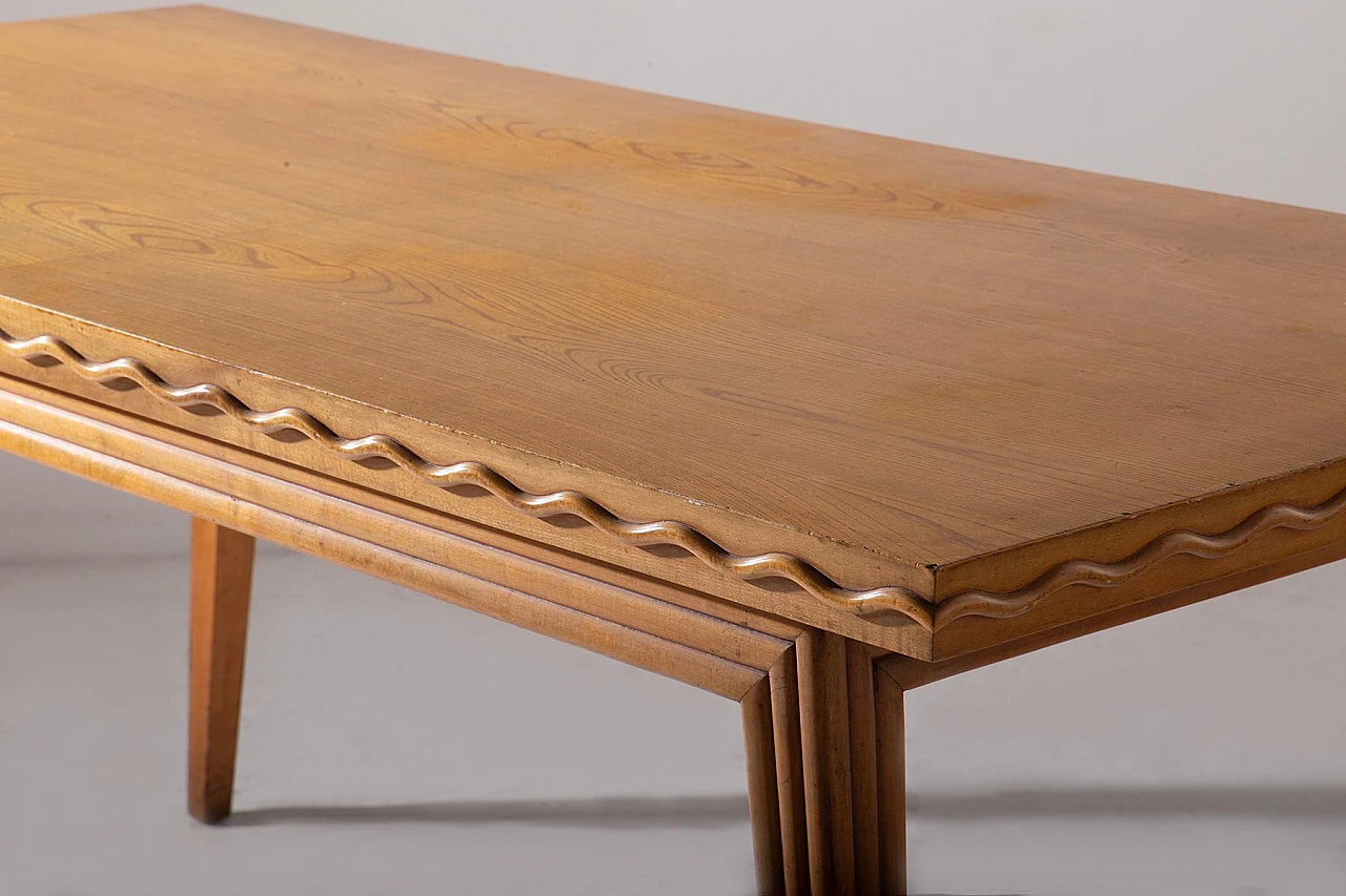 Rectangular dining table in wood attributed to Paolo Buffa, 1950s 5