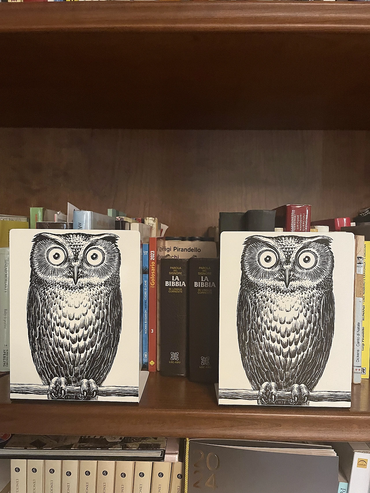 Pair of owl-shaped bookends in metal by Pietro Fornasetti, 2000s 1