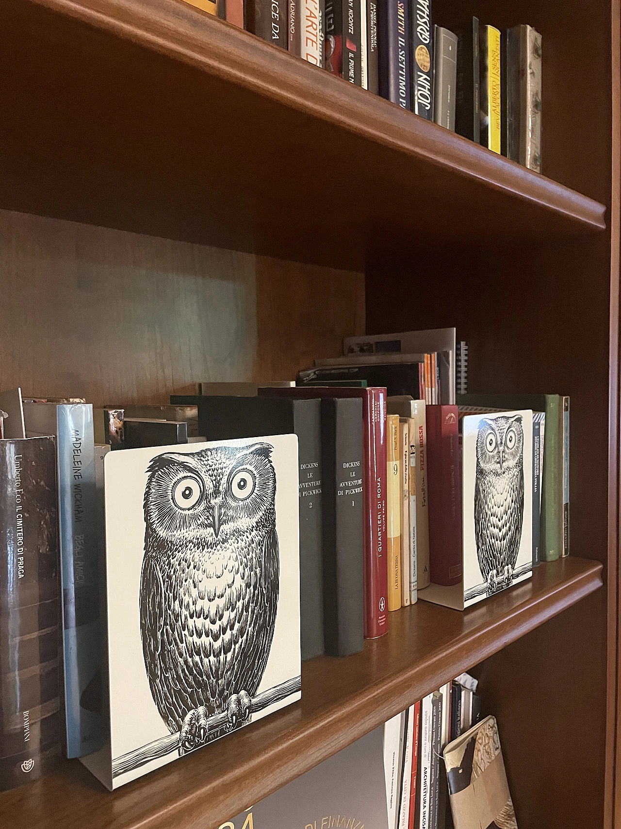 Pair of owl-shaped bookends in metal by Pietro Fornasetti, 2000s 7