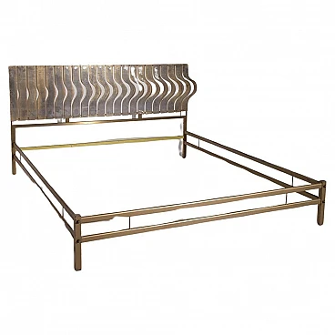 Bed frame in brass by Luciano Frigerio, 1970s