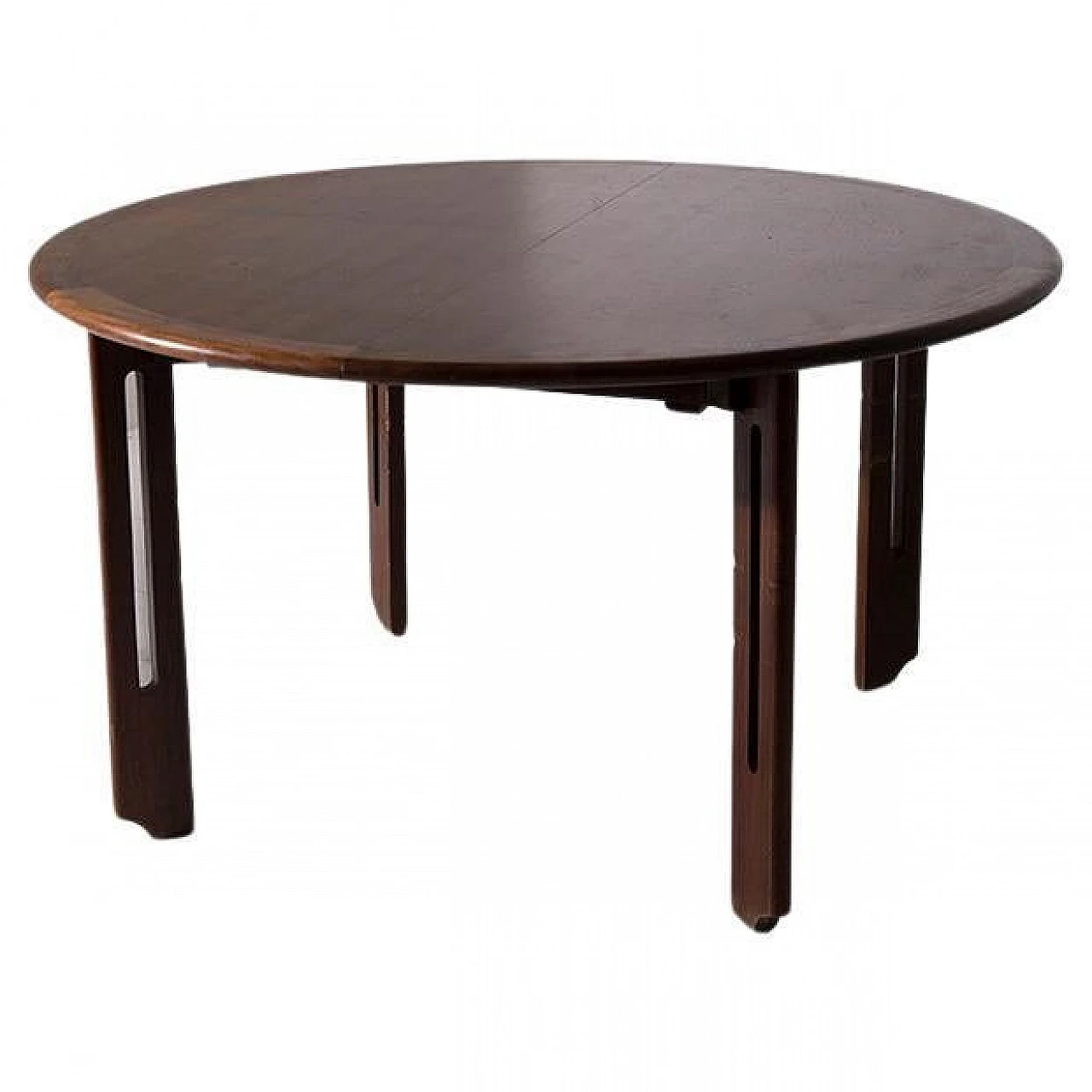 Round & extendable dining table in wood of Rossi di Albizzate, 1970s 1