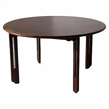 Round & extendable dining table in wood of Rossi di Albizzate, 1970s