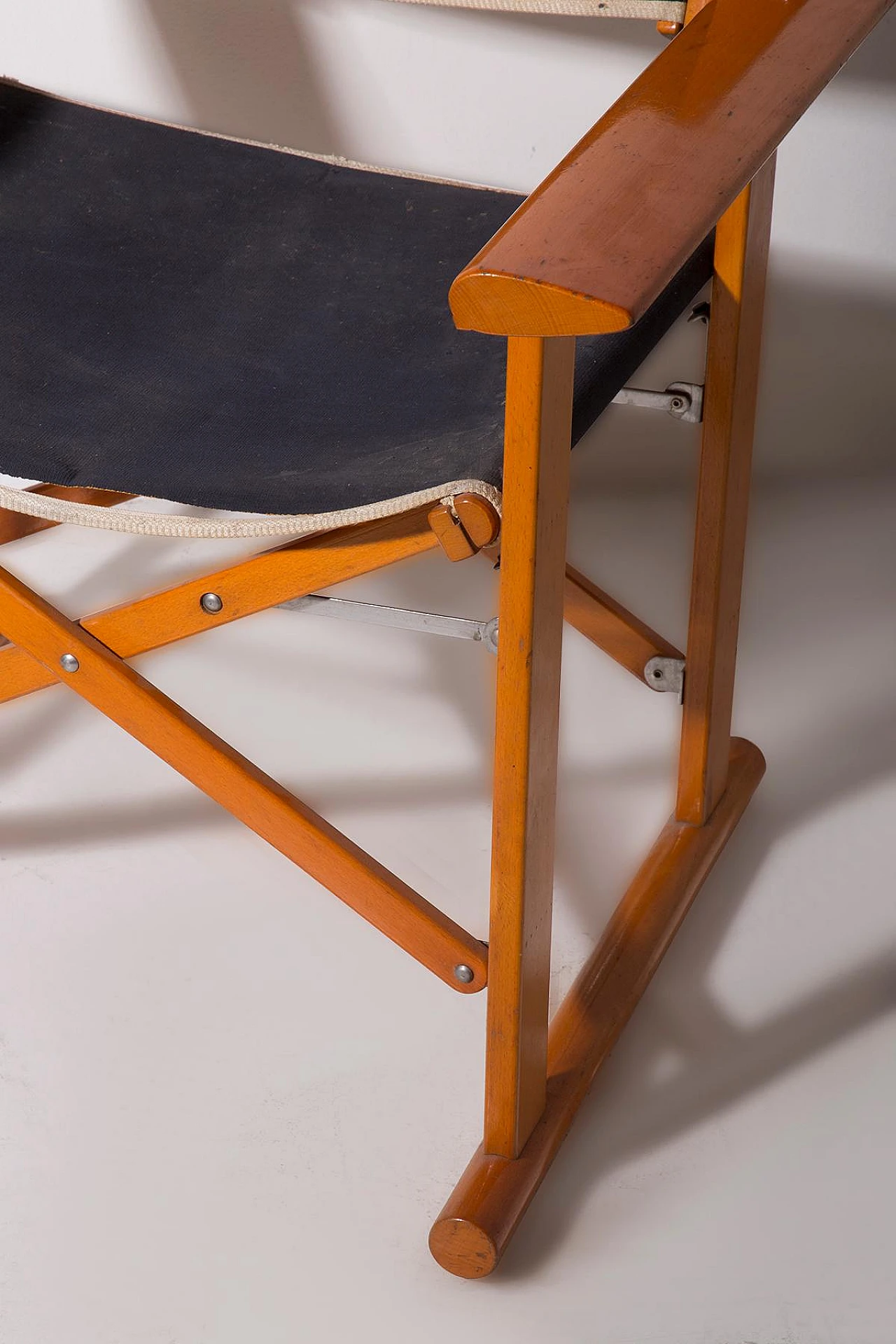 Director's chair in wood & black canvas by Fratelli Reguitti, 1970s 3