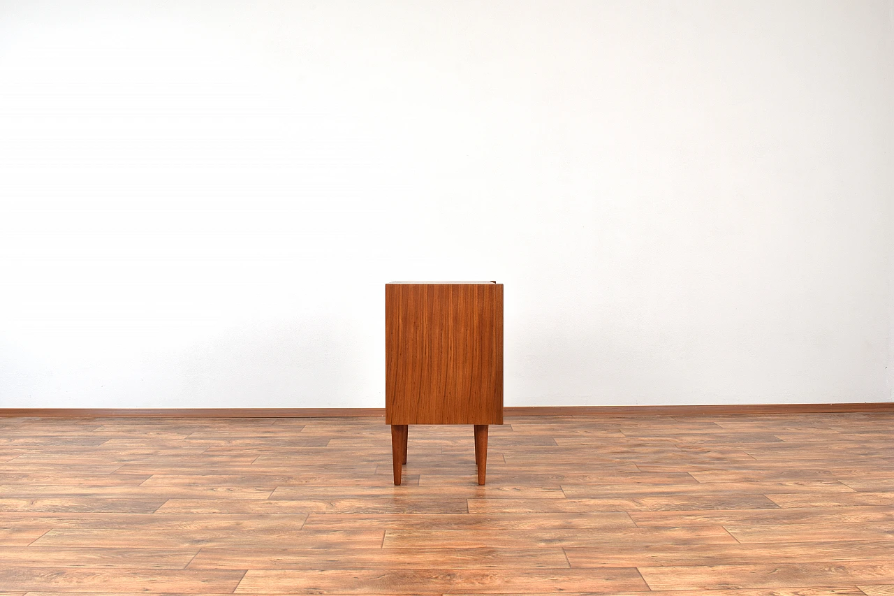 Op-art teak bedside table with four drawers, 1960s 5