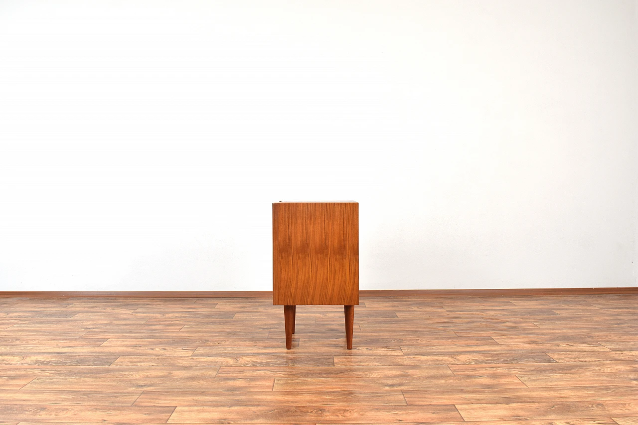 Op-art teak bedside table with four drawers, 1960s 6