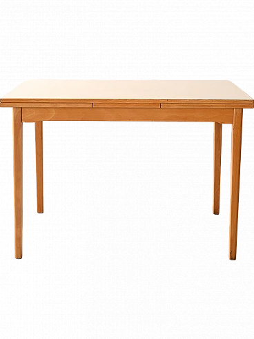 Extending wooden table with formica top, 1960s