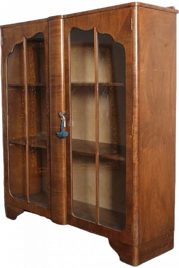 Art Deco walnut display, 1940s