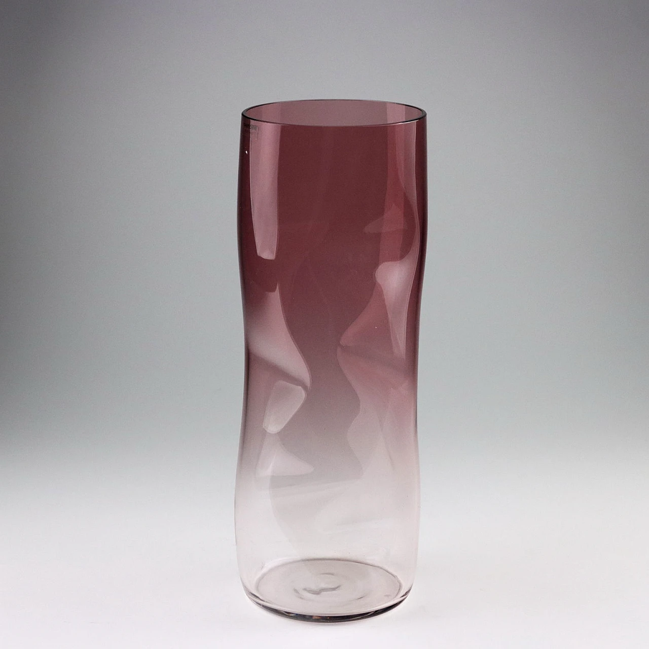 Vaso in vetro di Murano rosa di Barbini, anni '80 1