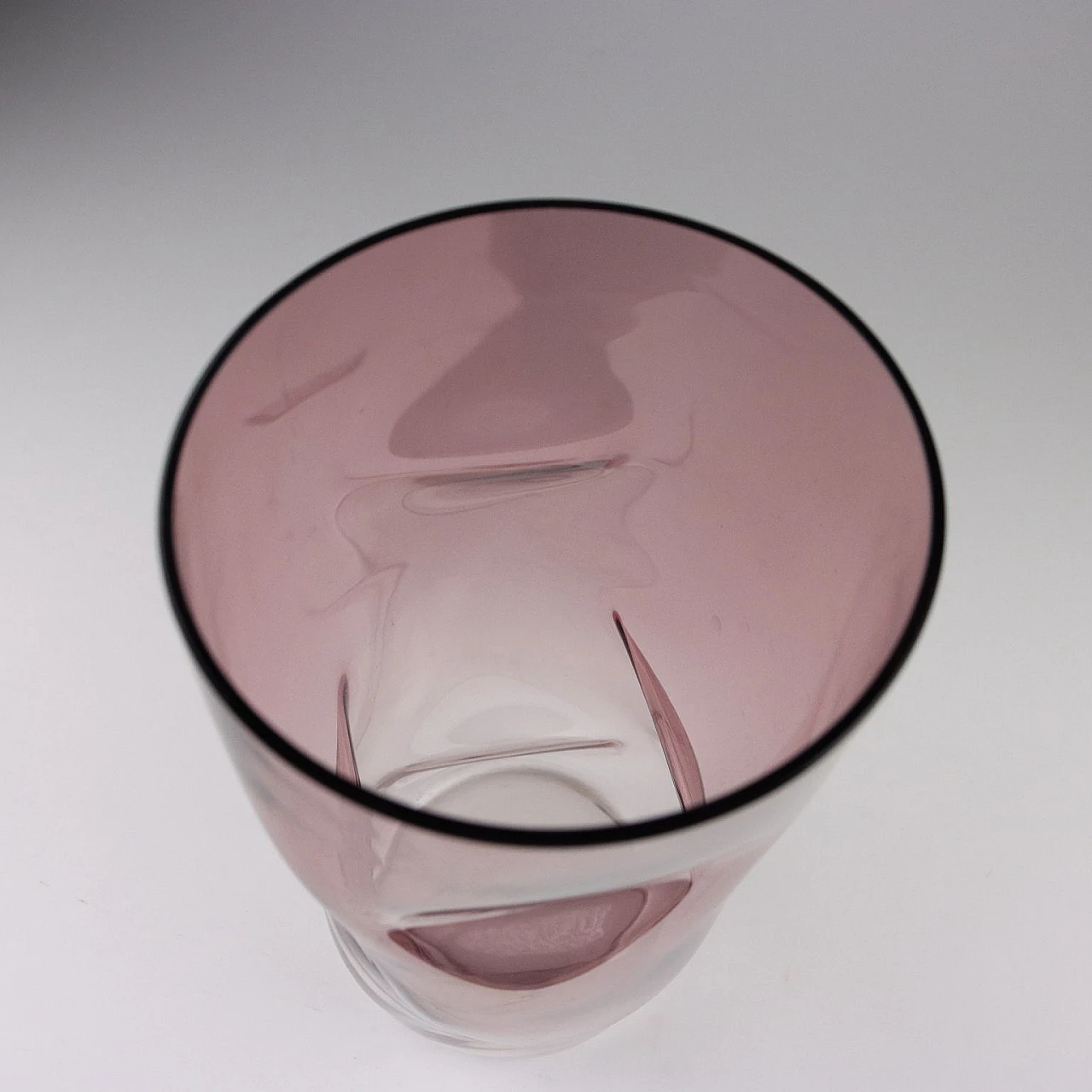 Vaso in vetro di Murano rosa di Barbini, anni '80 6