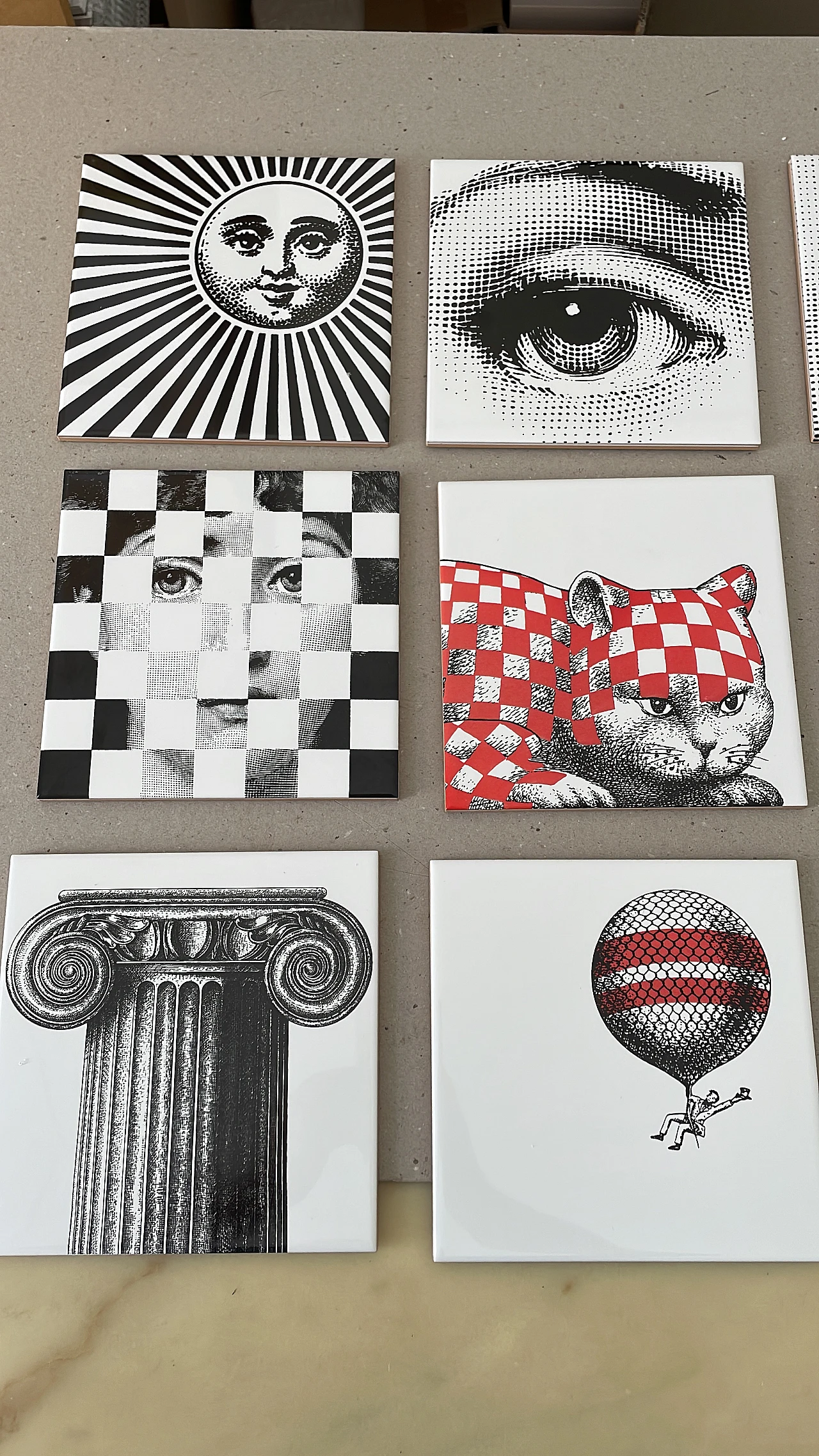 12 Ceramic tiles by Piero Fornasetti, 2000s 3