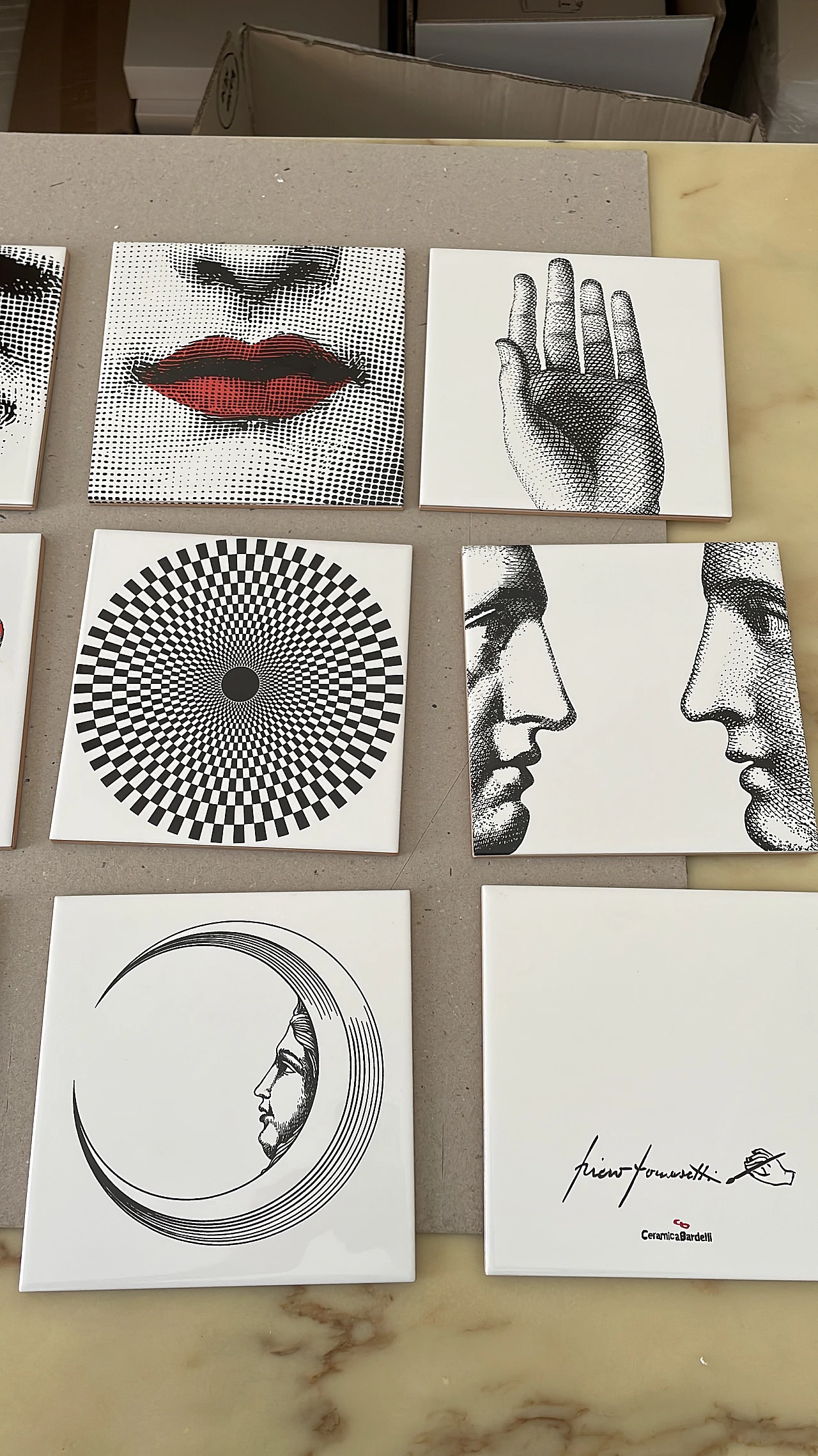 12 Ceramic tiles by Piero Fornasetti, 2000s 4