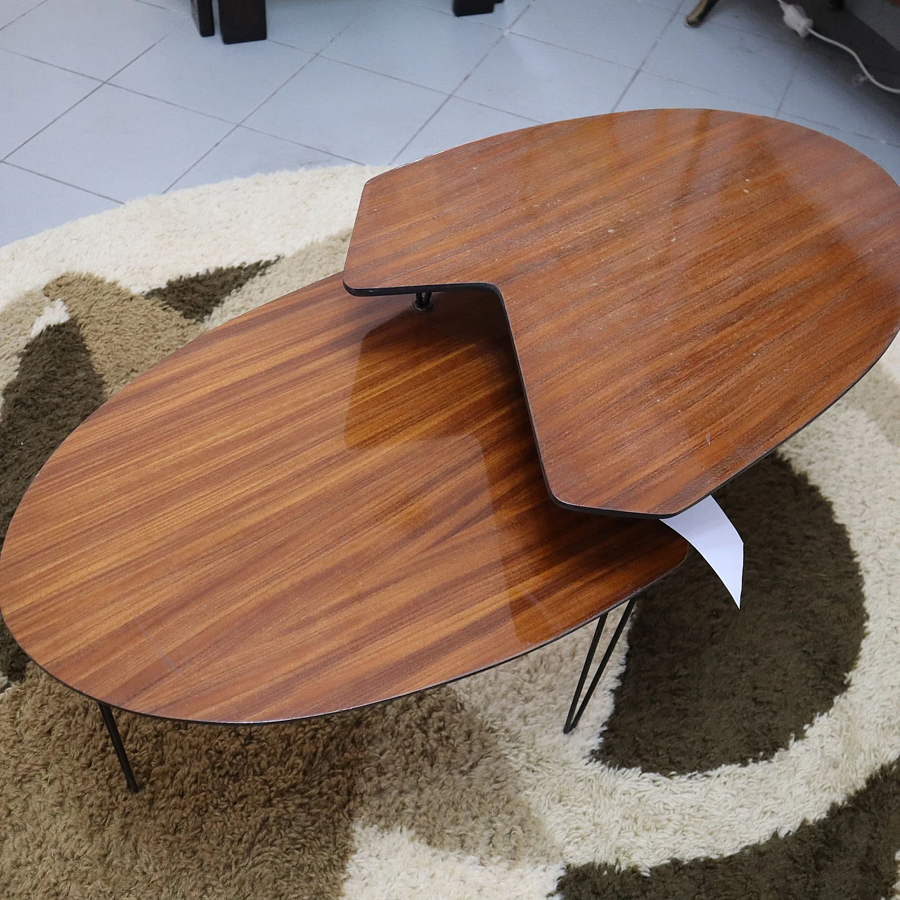 Coffee table in mahogany and metal by ISA Bergamo, 1960s 2