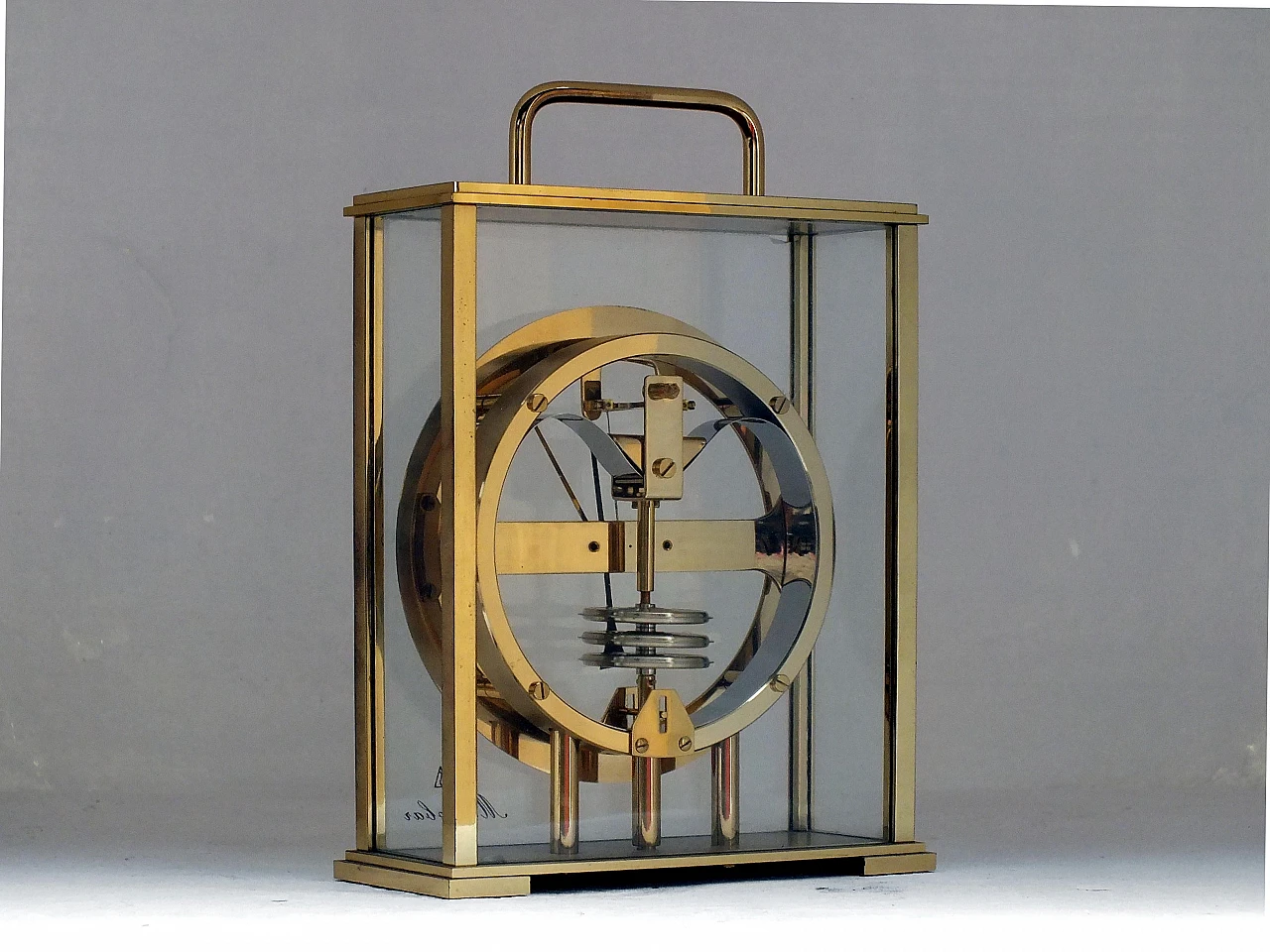 Meteobar skeleton in brass by Huger, 1960s 4