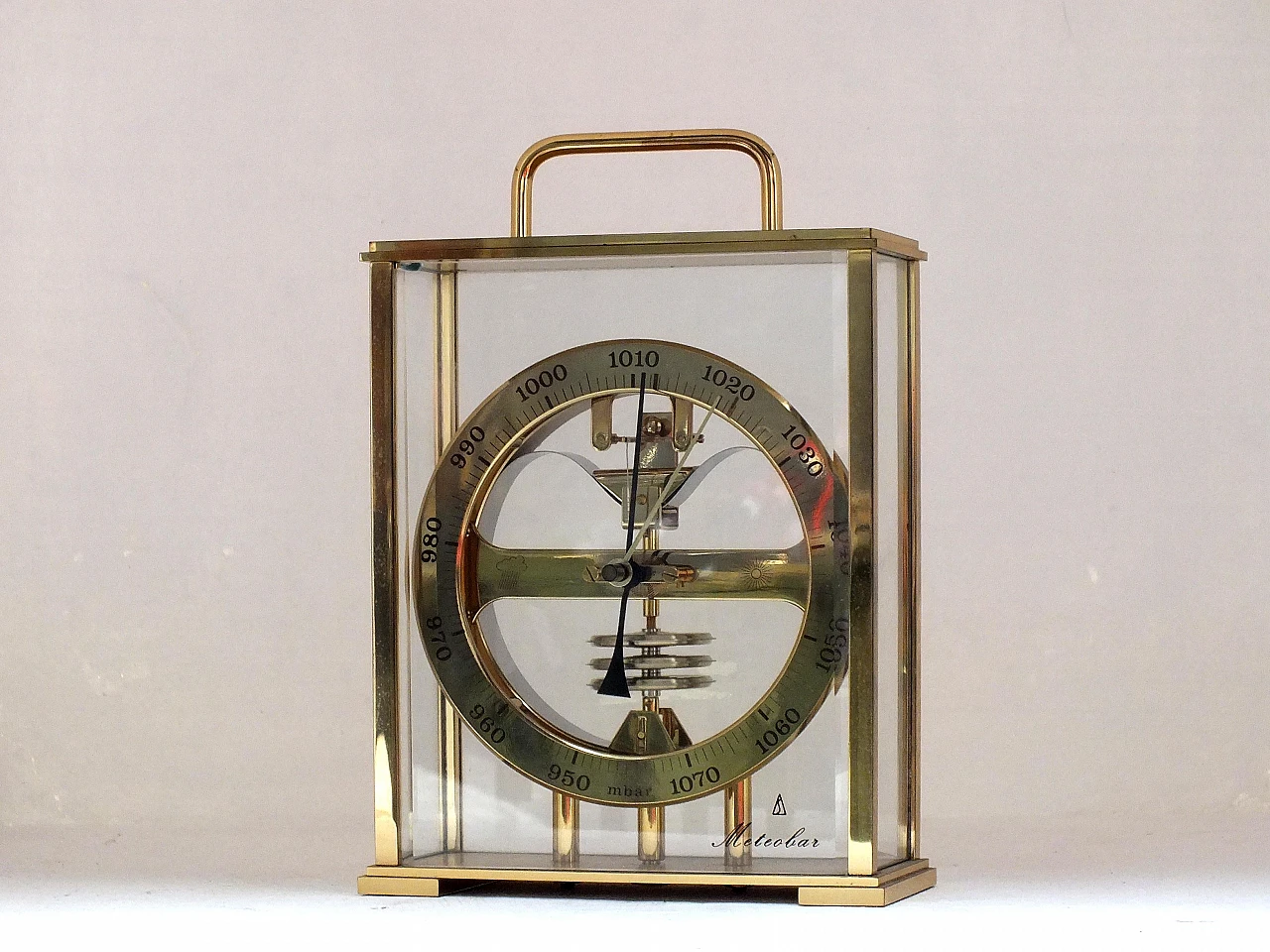 Meteobar skeleton in brass by Huger, 1960s 6