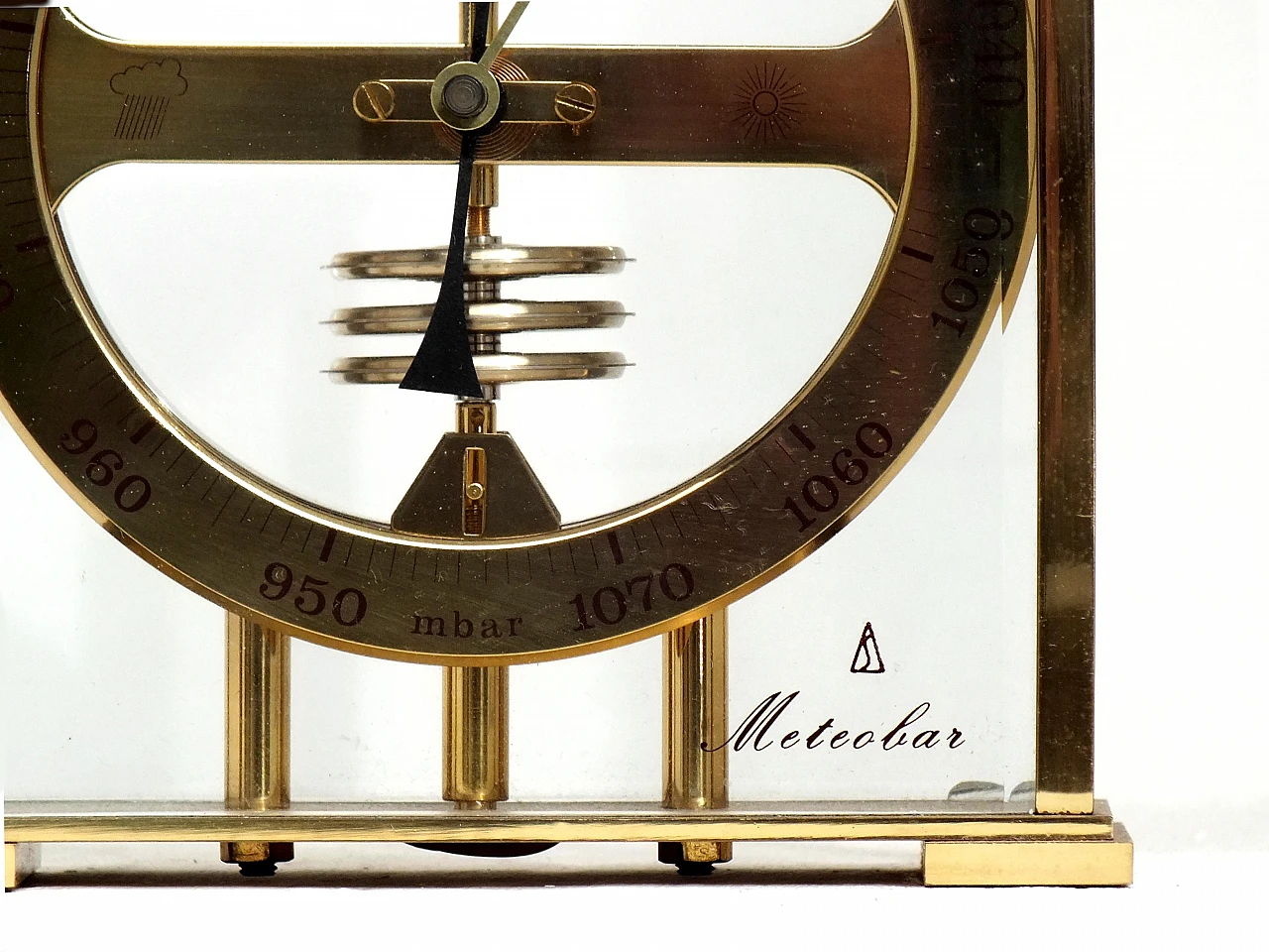 Meteobar skeleton in brass by Huger, 1960s 8