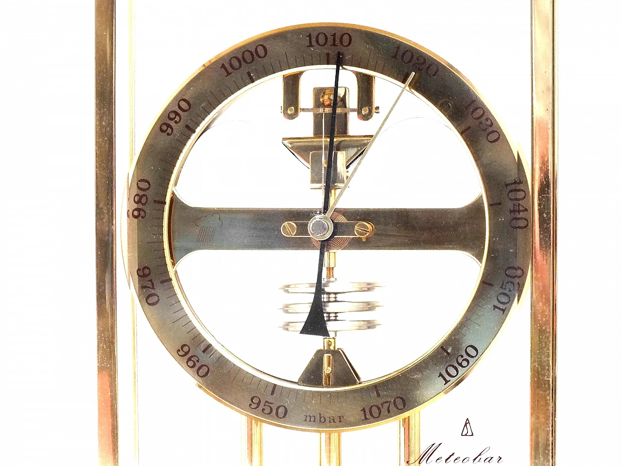 Meteobar skeleton in brass by Huger, 1960s 11