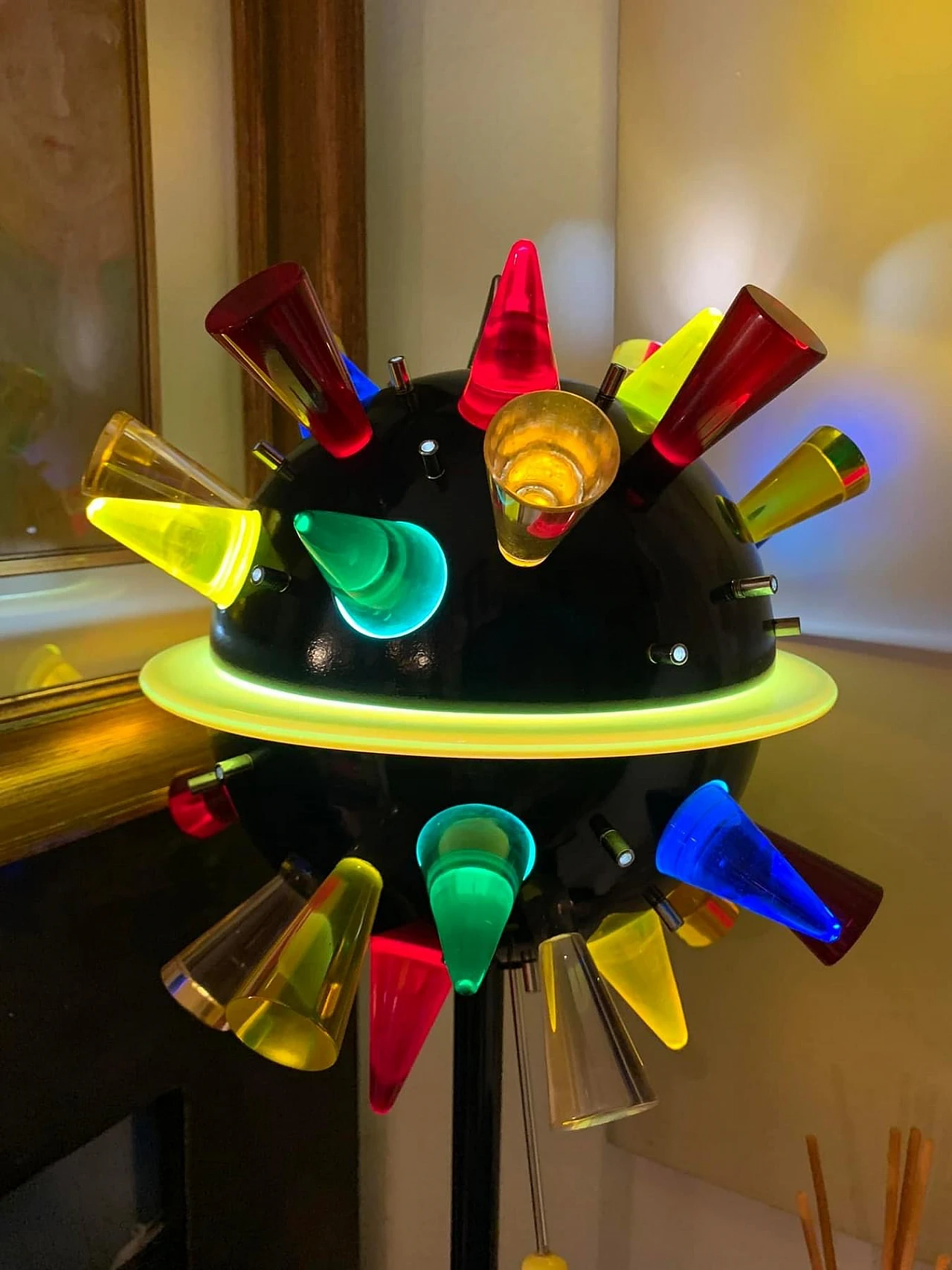 Multicolor table lamp in glass & metal by A. Mendini for Venini, 1992 5