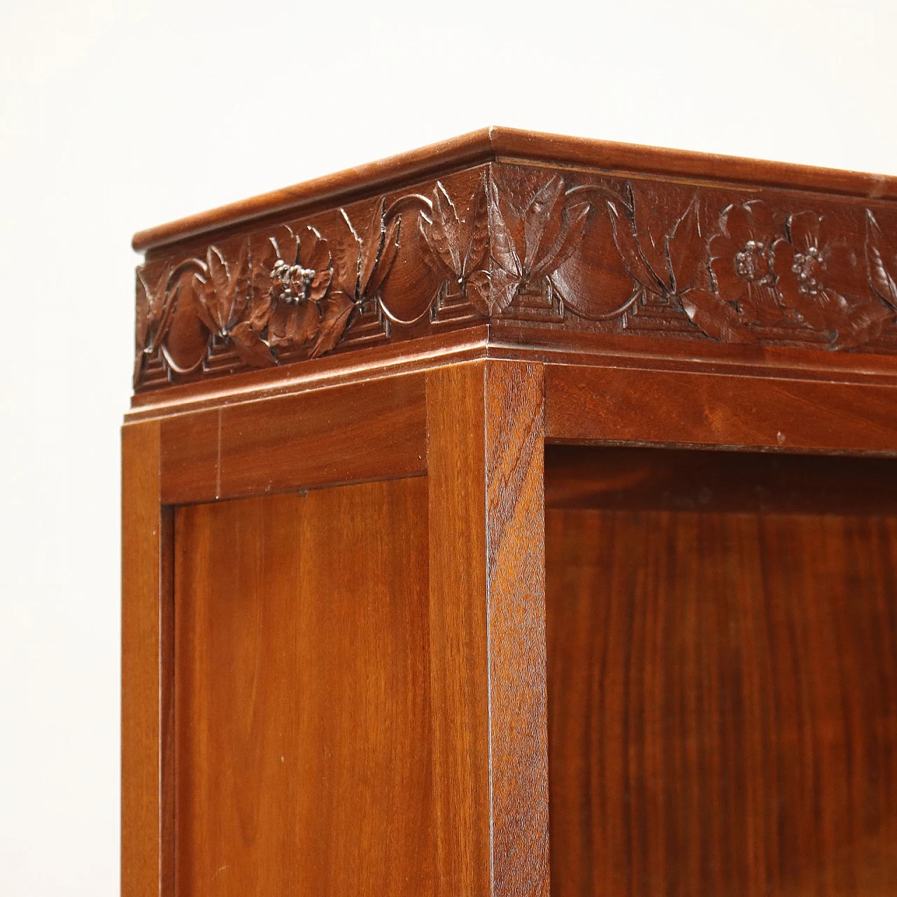 Art Nouveau mahogany filing cabinet with floral carving 4