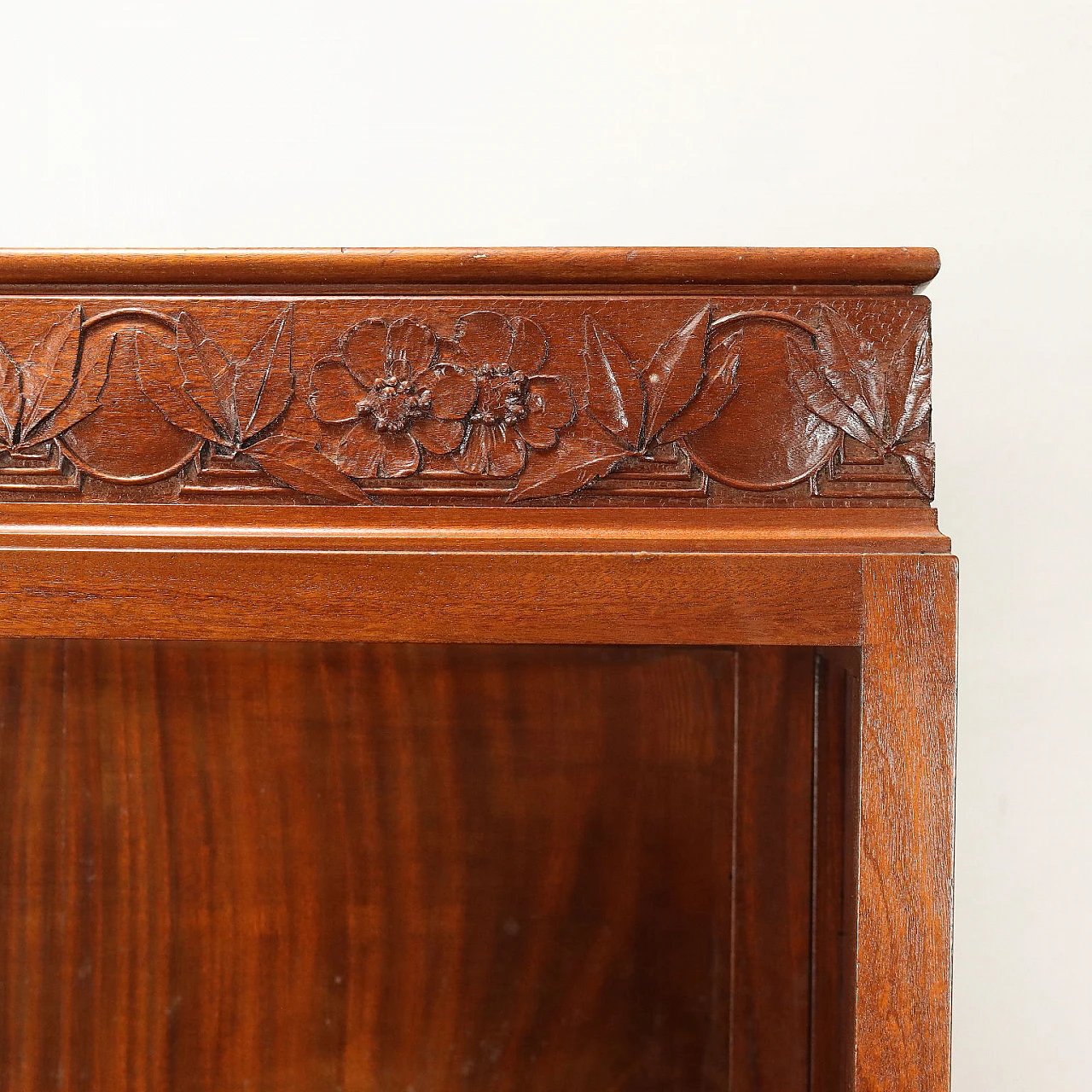 Art Nouveau mahogany filing cabinet with floral carving 5