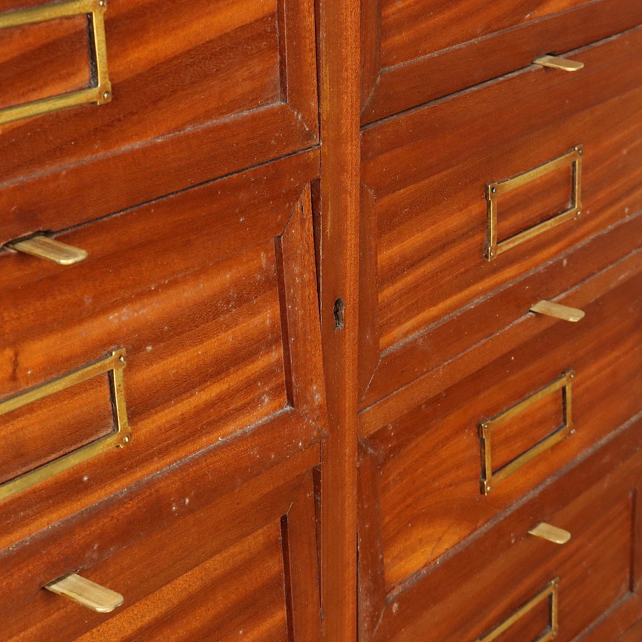 Art Nouveau mahogany filing cabinet with floral carving 7