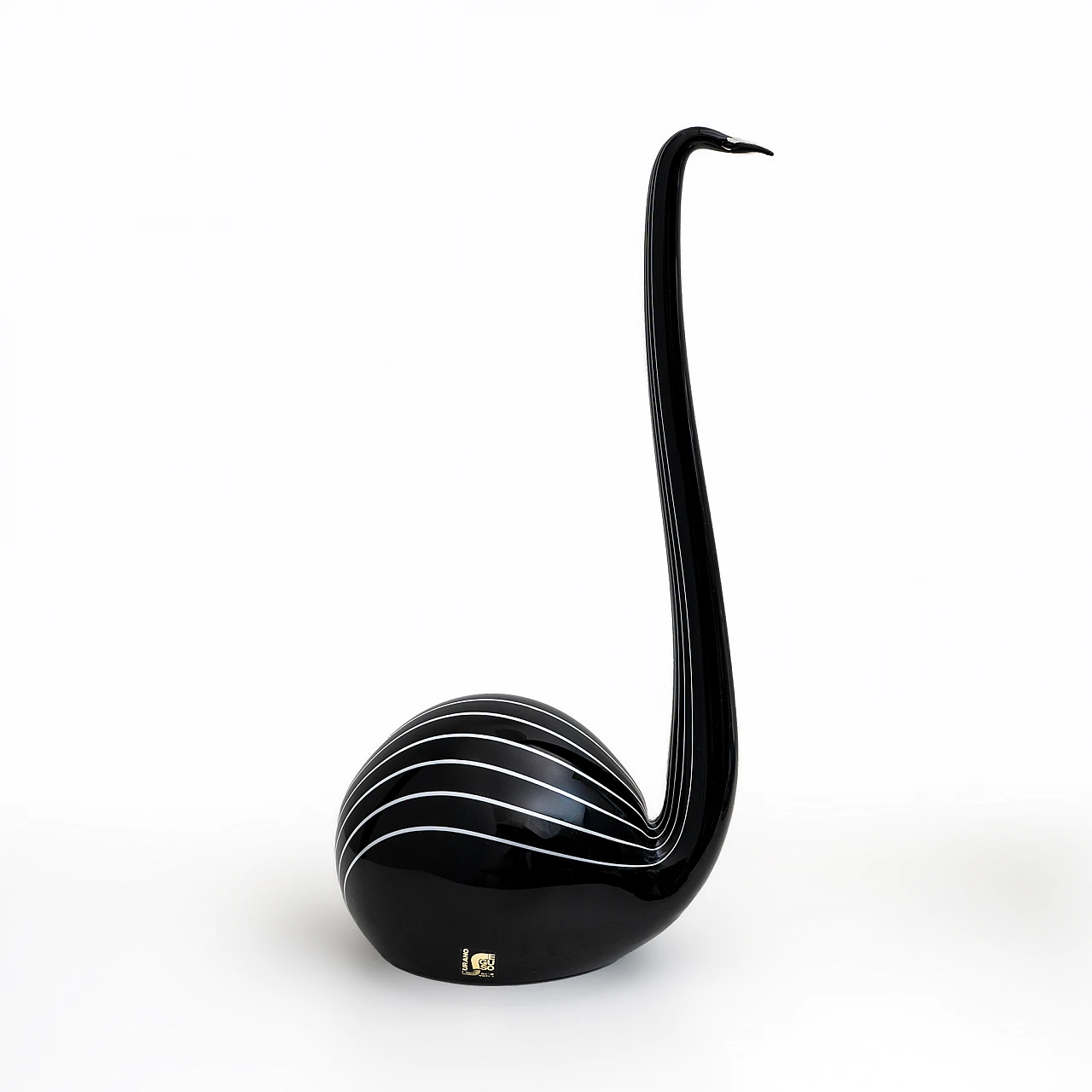 Livio Seguso, Black swan, Murano glass sculpture, 1980s 2