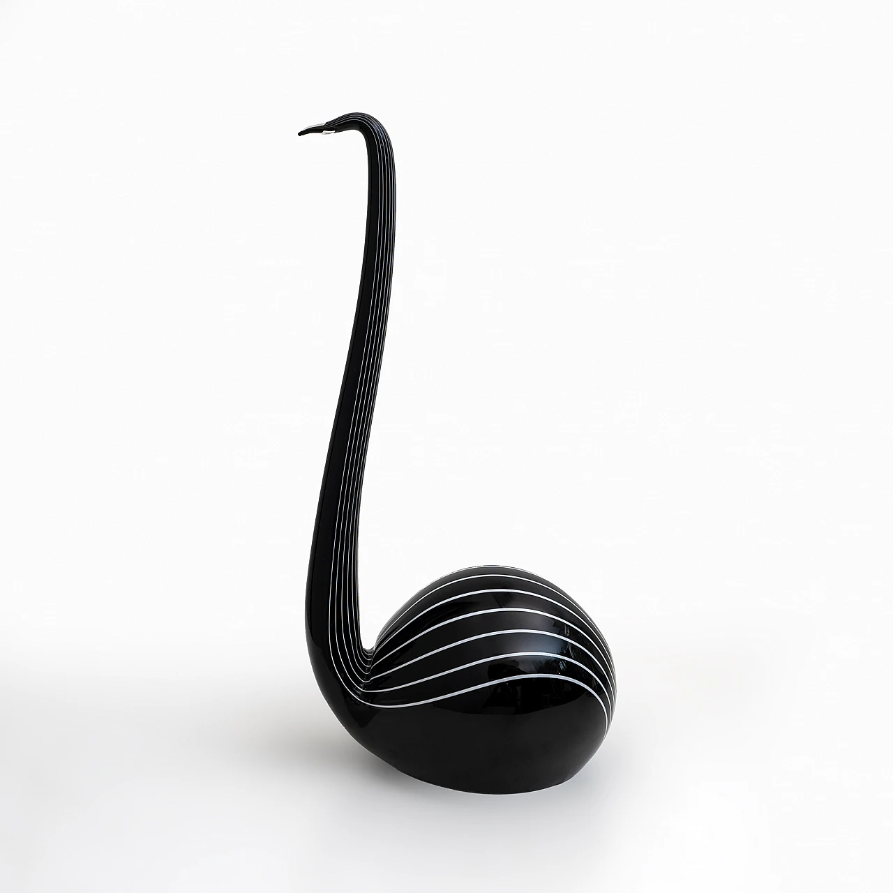 Livio Seguso, Black swan, Murano glass sculpture, 1980s 4