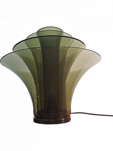 Lampada da tavolo Petal in vetro di Murano verde, anni 2000