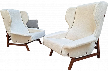 Coppia di poltrone 880 di Gianfranco Frattini per Cassina, anni '50