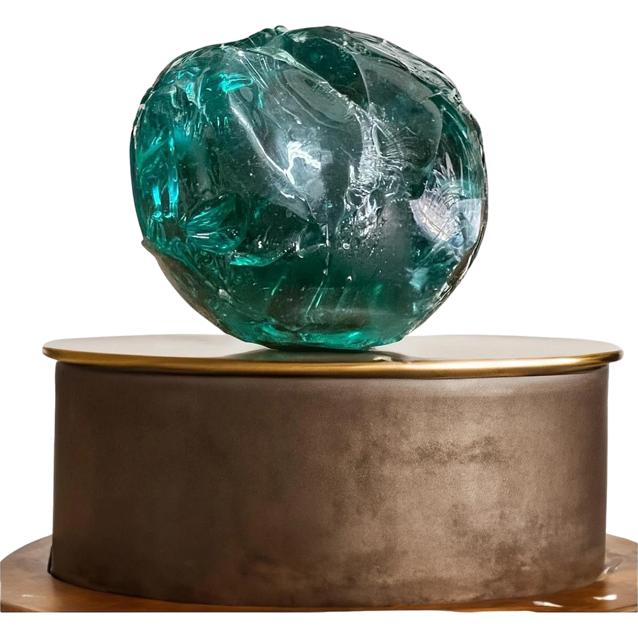 Green Murano glass sculpture by Fontana Arte, 1960s 11