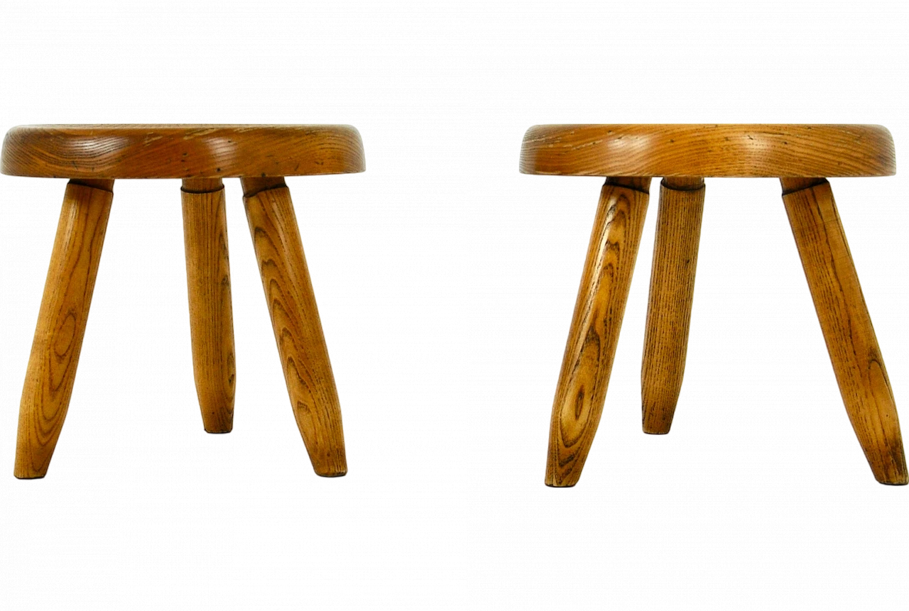 Pair of Berger stools by Charlotte Perriand, 1950s 8