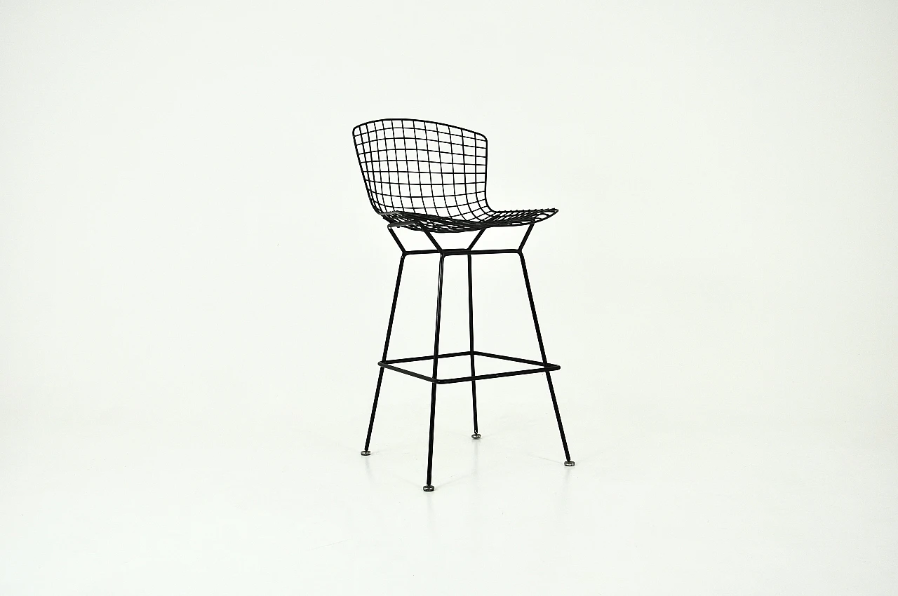 Sgabello in metallo nero di Harry Bertoia per Knoll Inc, anni '70 1