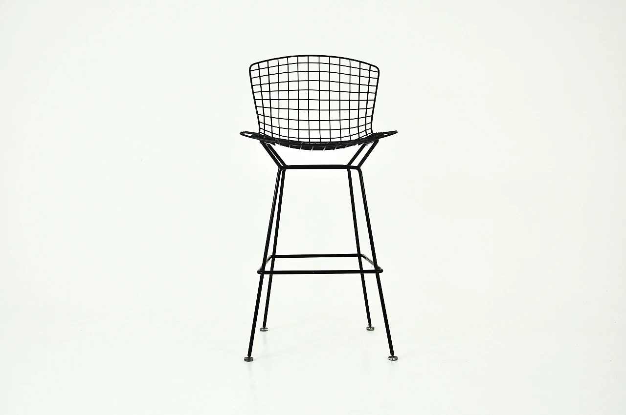 Sgabello in metallo nero di Harry Bertoia per Knoll Inc, anni '70 3