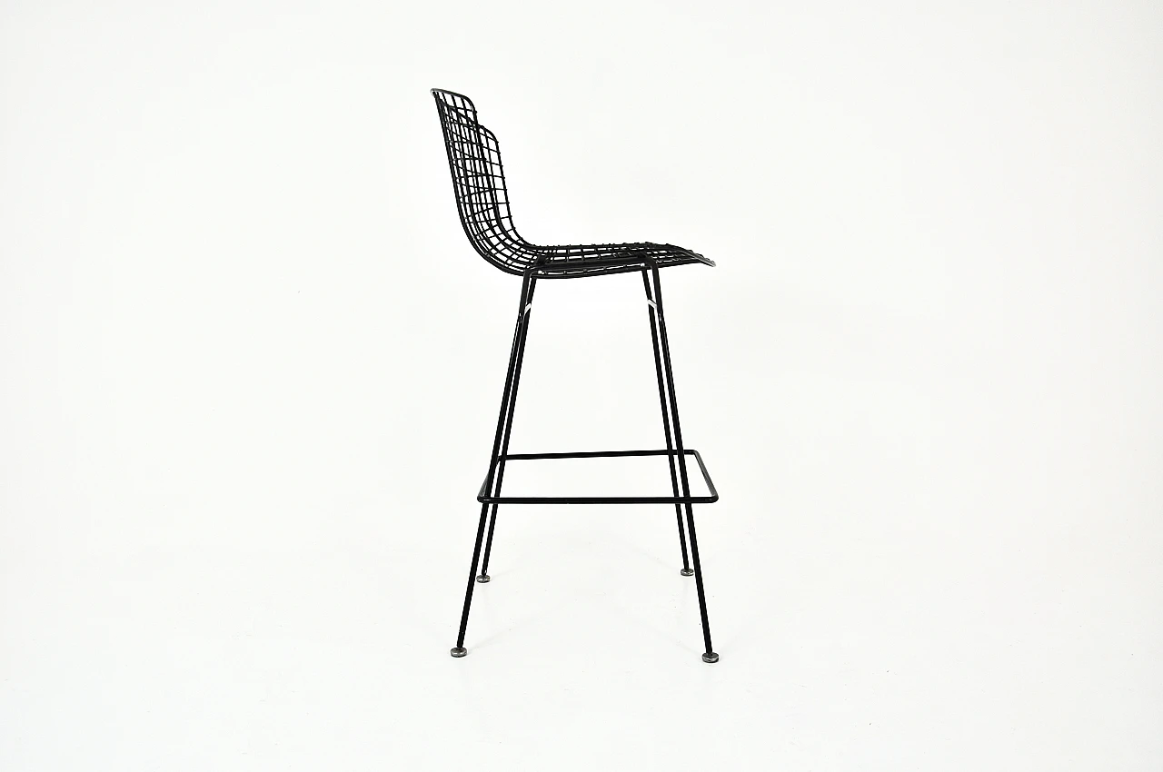 Sgabello in metallo nero di Harry Bertoia per Knoll Inc, anni '70 4