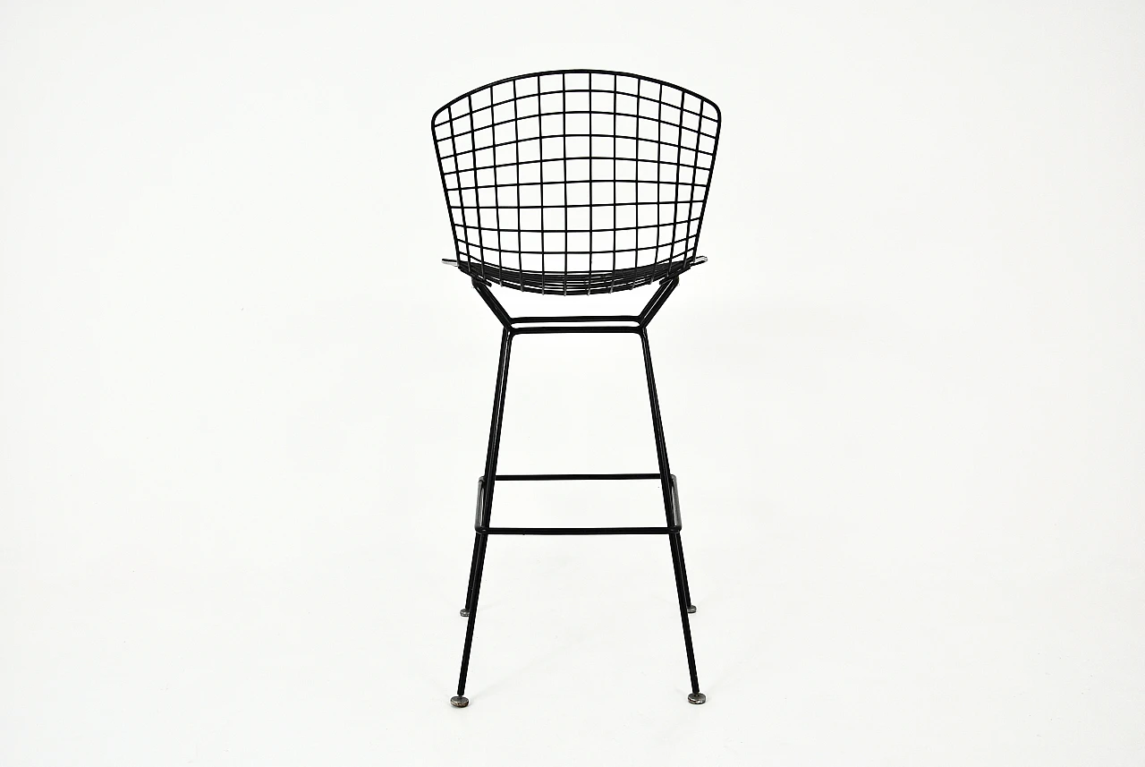 Sgabello in metallo nero di Harry Bertoia per Knoll Inc, anni '70 5