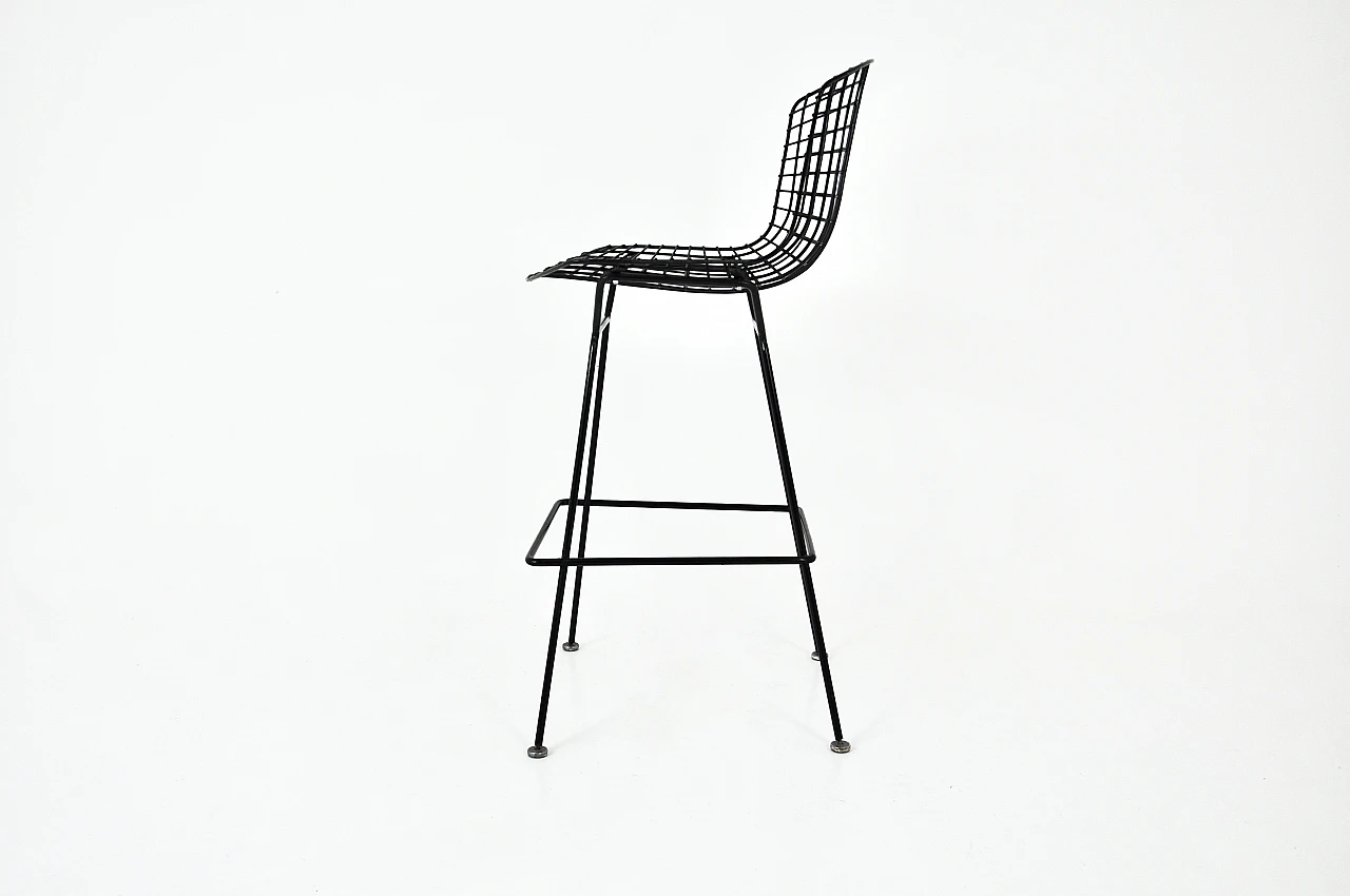 Sgabello in metallo nero di Harry Bertoia per Knoll Inc, anni '70 6