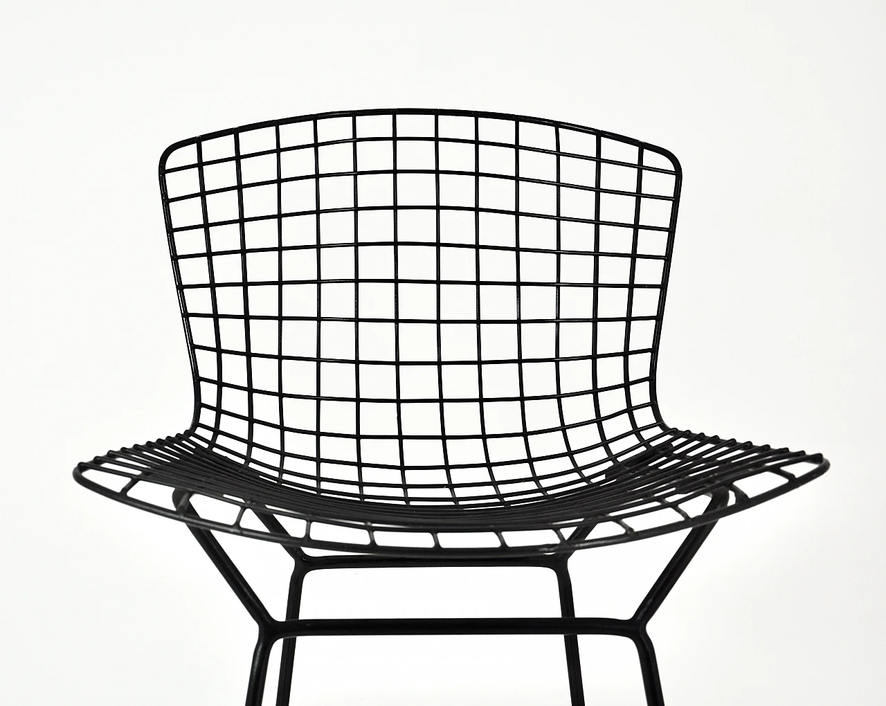 Sgabello in metallo nero di Harry Bertoia per Knoll Inc, anni '70 9