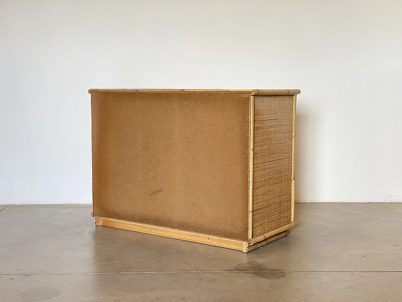 Bamboo and wicker chest of drawers by Dal Vera, 1970s 4