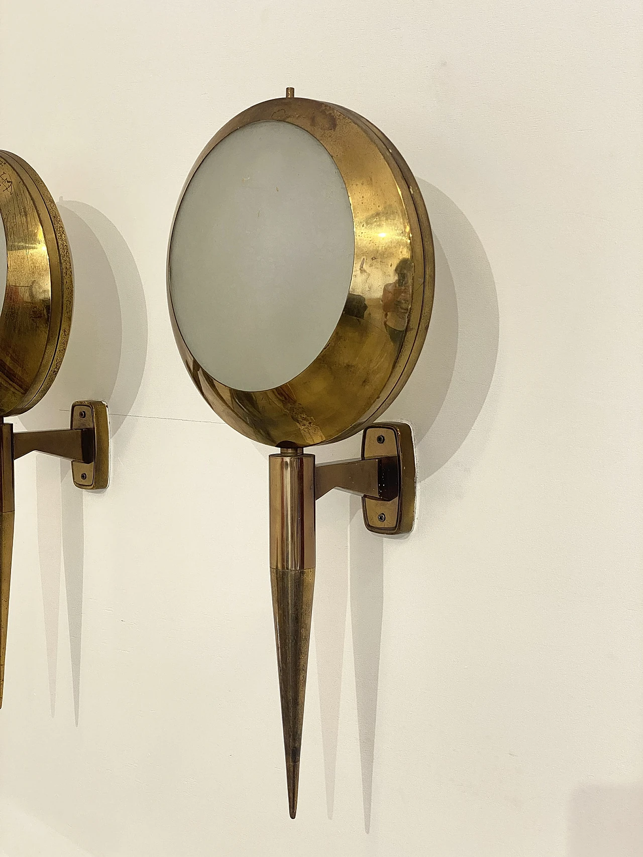 Pair of wall lamps 2128 by Stilnovo, 1950s 7