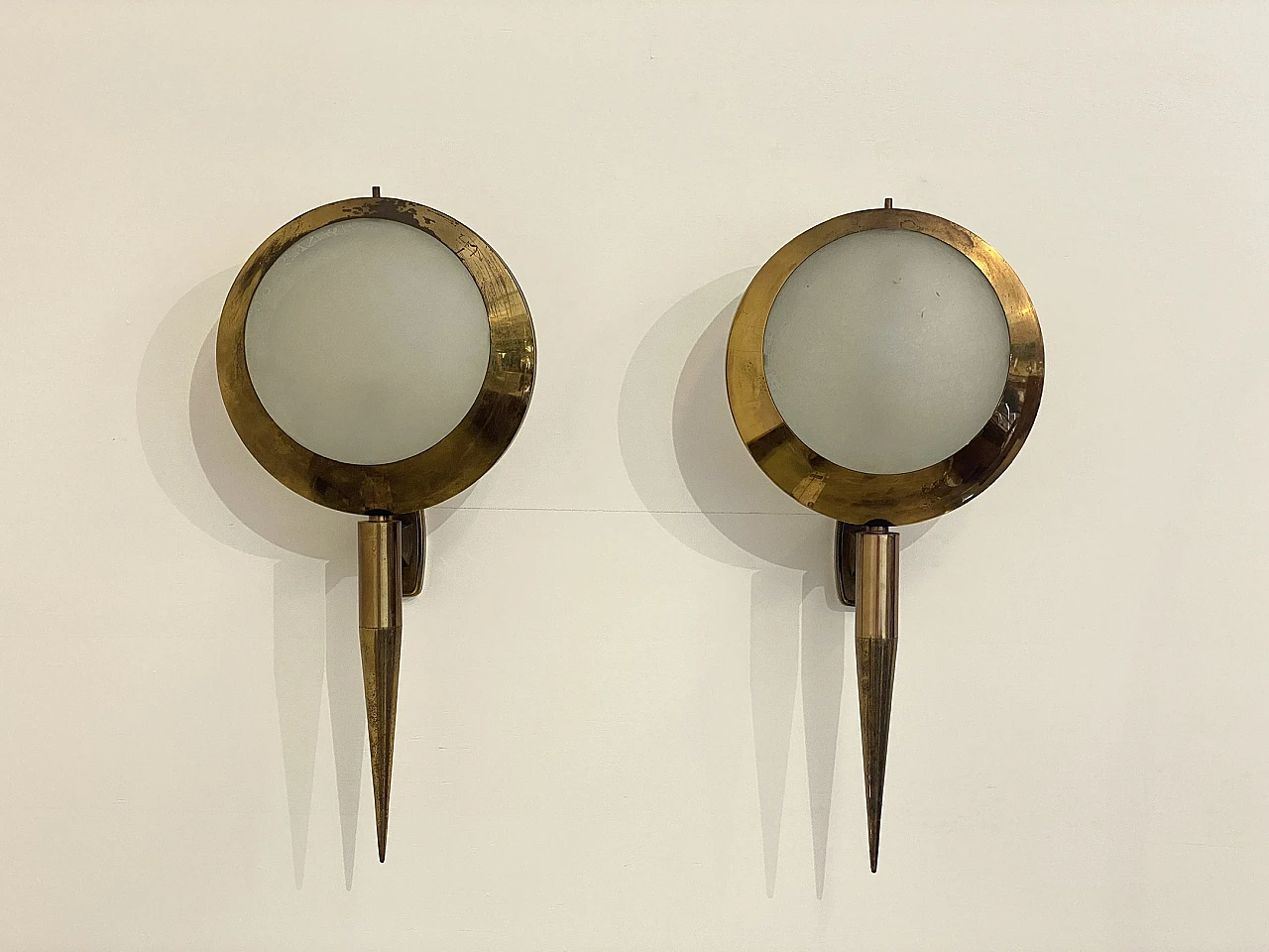 Pair of wall lamps 2128 by Stilnovo, 1950s 16