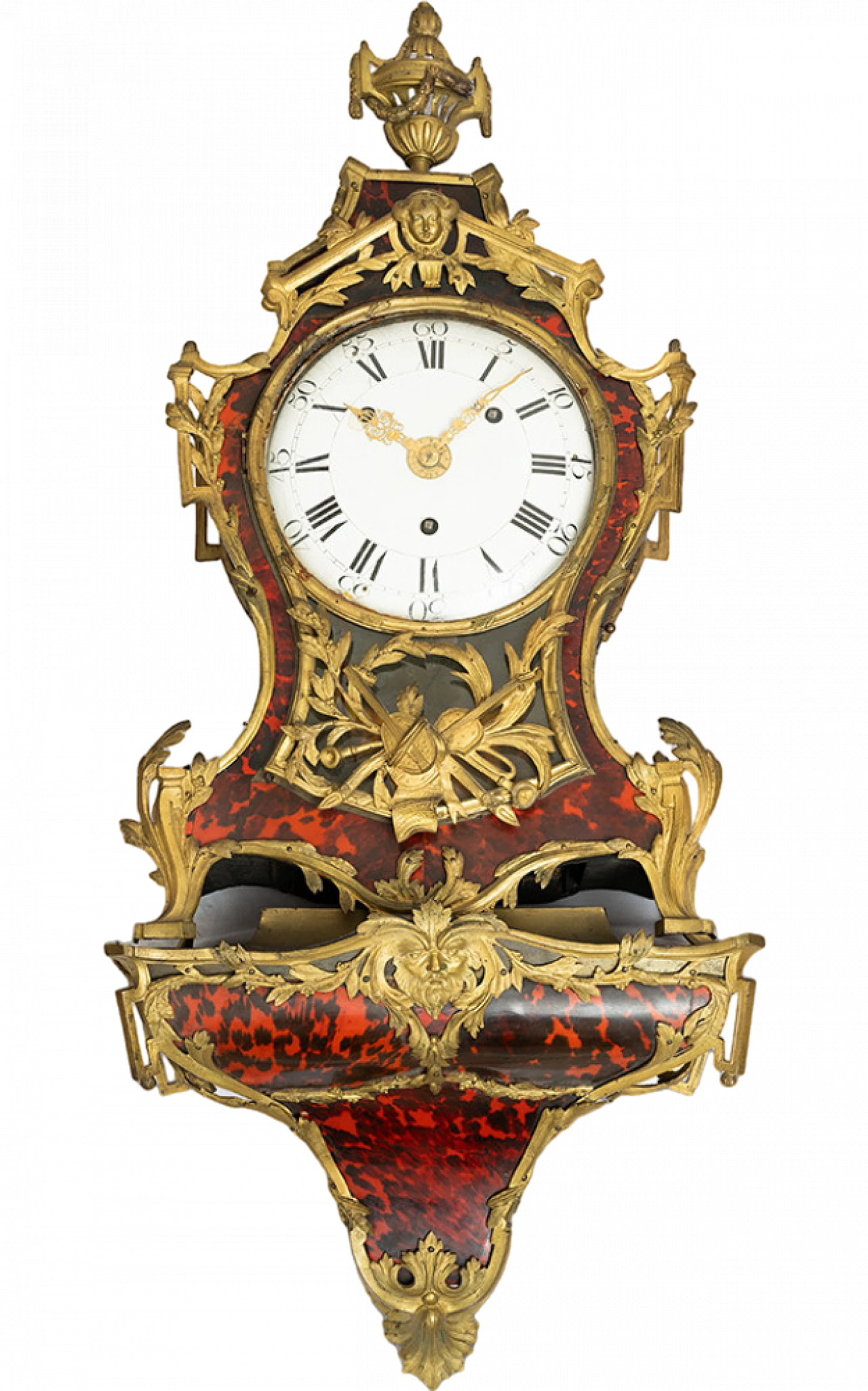 Louis XV Cartel wood and metal clock, 18th century 10