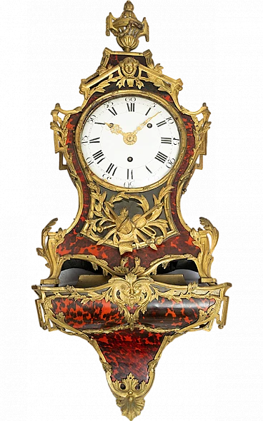 Louis XV Cartel wood and metal clock, 18th century