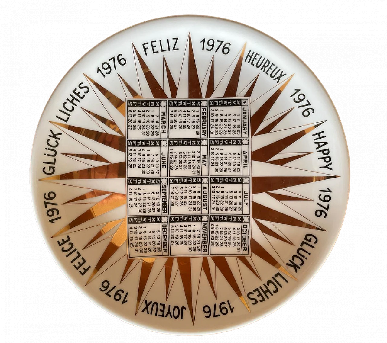 Calendar plate by Piero Fornasetti, 1976 6