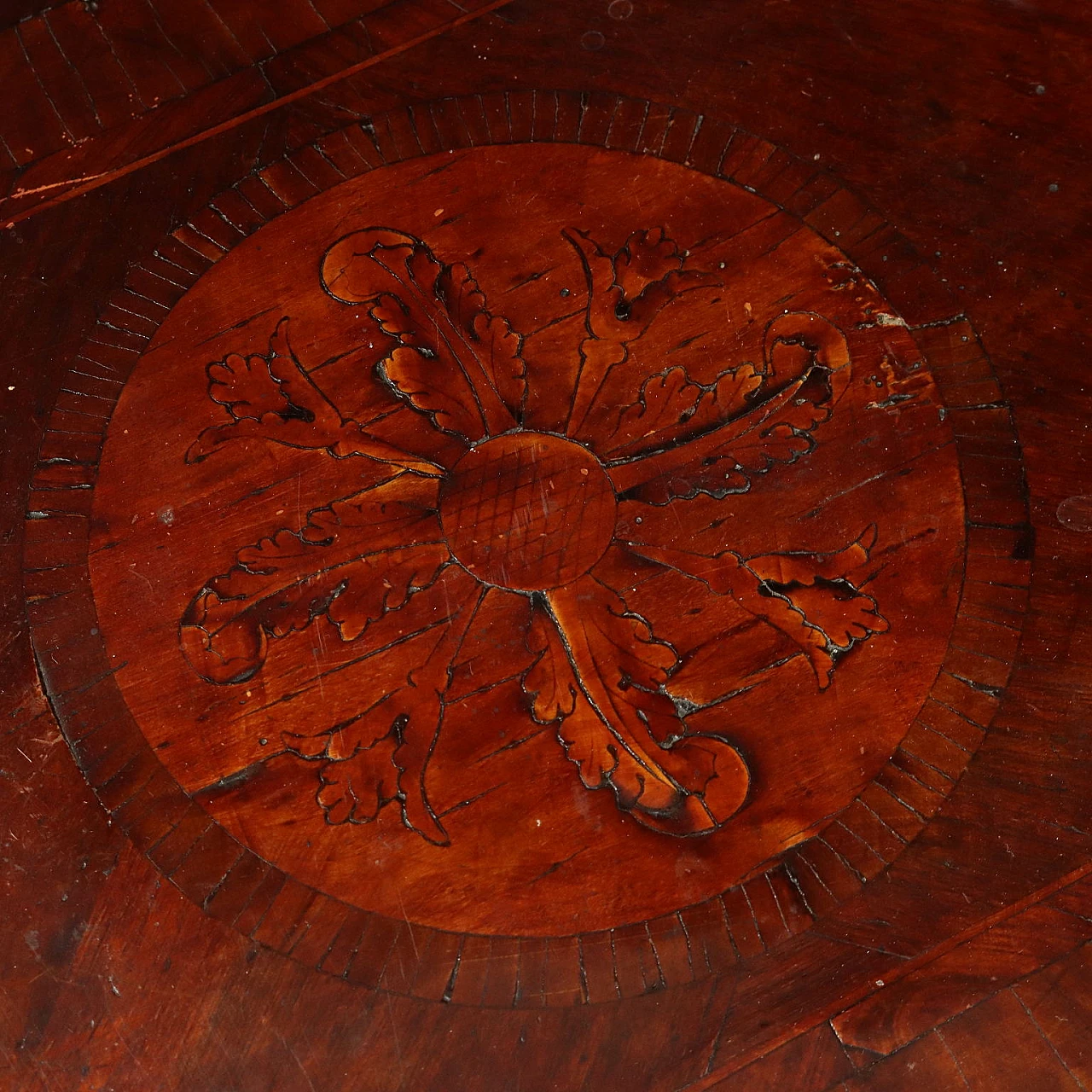 Walnut bedside table with truncated-pyramidal legs, 18th century 4