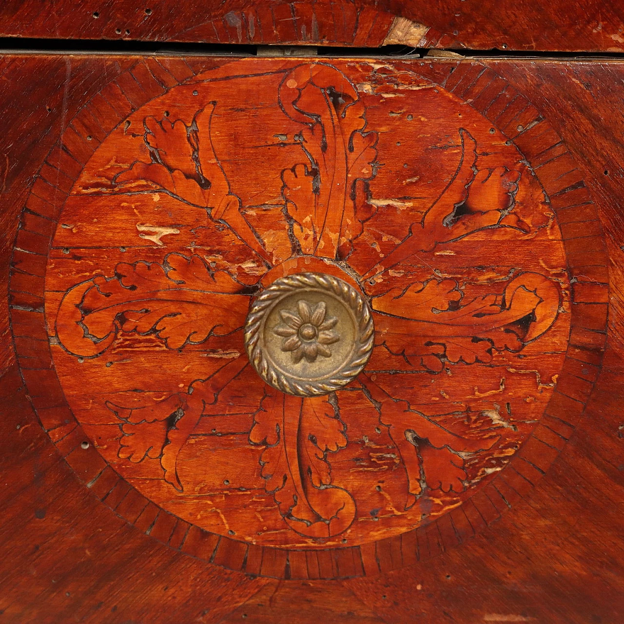 Walnut bedside table with truncated-pyramidal legs, 18th century 8